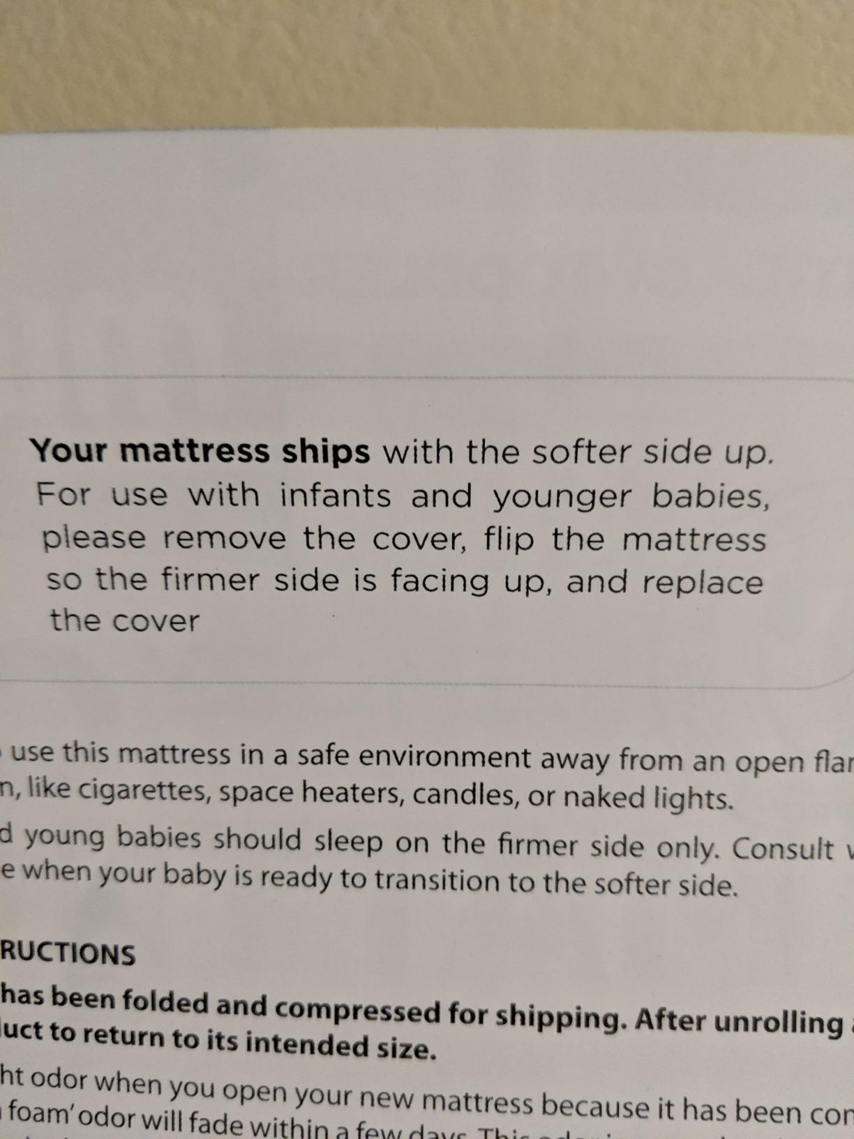 Milliard Memory Foam Crib Mattress, New Edition, Flip Technology, Firm Side for Baby and Soft Side for Toddler - 100% Cotton Cover, Made in The USA, 5.5x52x27.5 in. customer photo 2