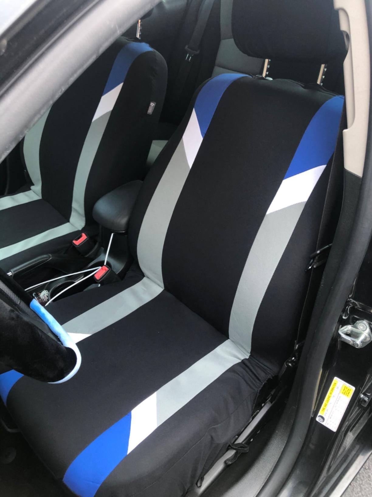 FH Group Front Set Cloth Car Seat Covers for Low Back Seats with Removable Headrest, Universal Fit, Airbag Compatible Seat Cover for SUV, Sedan, Van, Gray customer photo 2