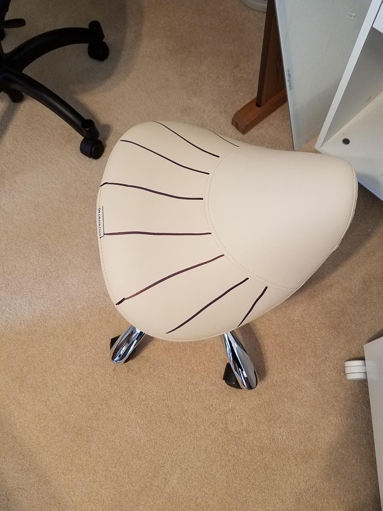 Haku 506 Series Ergonomic Saddle Stool, Adjustable Pneumatic Swivel Rolling Stool with Wheels for Salon, Medical, Spa, Tattoo, Home and Office, Queen Blue customer photo 2
