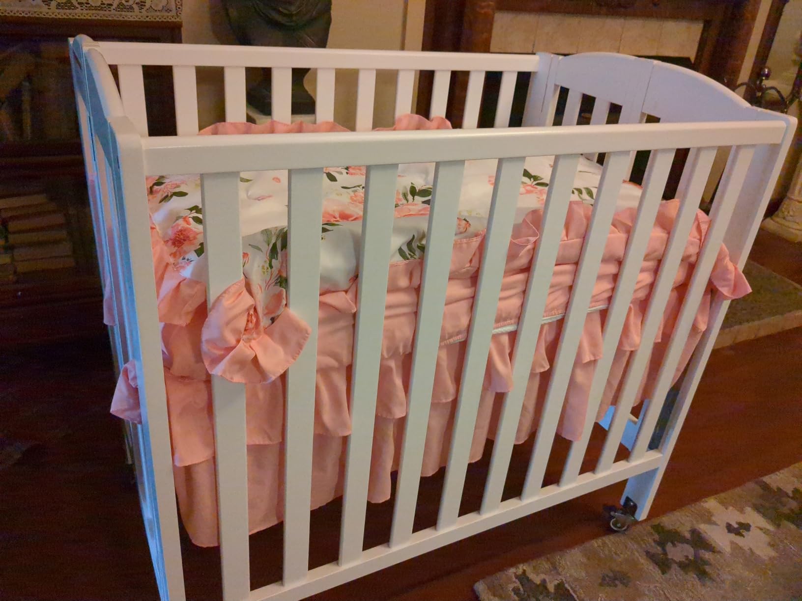 Dream On Me 3 in 1 Portable Folding Stationary Side Crib in Steel Grey, Greenguard Gold Certified, Safety Wheels with Locking Casters, Convertible, 3 Mattress Heights customer photo 2