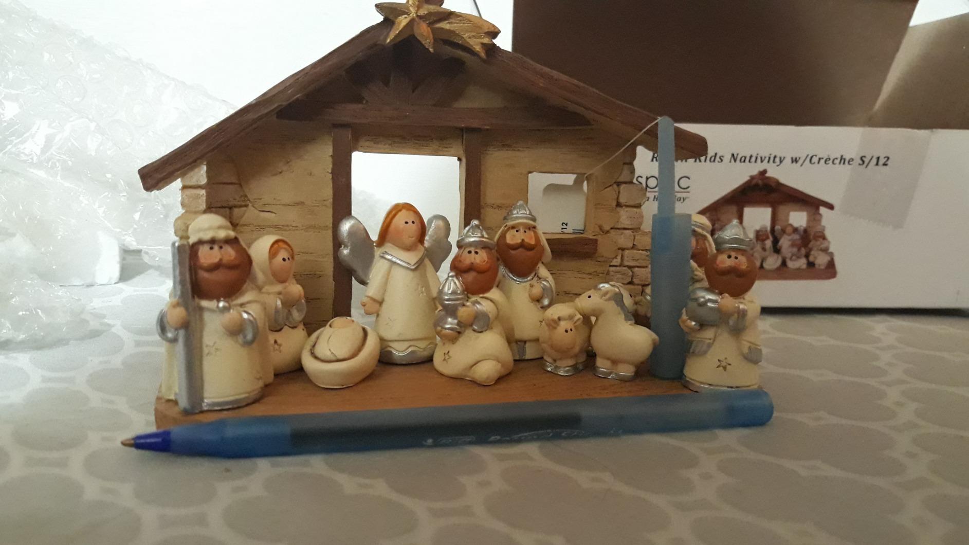 Miniature Kids Nativity Scene with Creche, Set of 12 Rearrangeable Figures customer photo 1