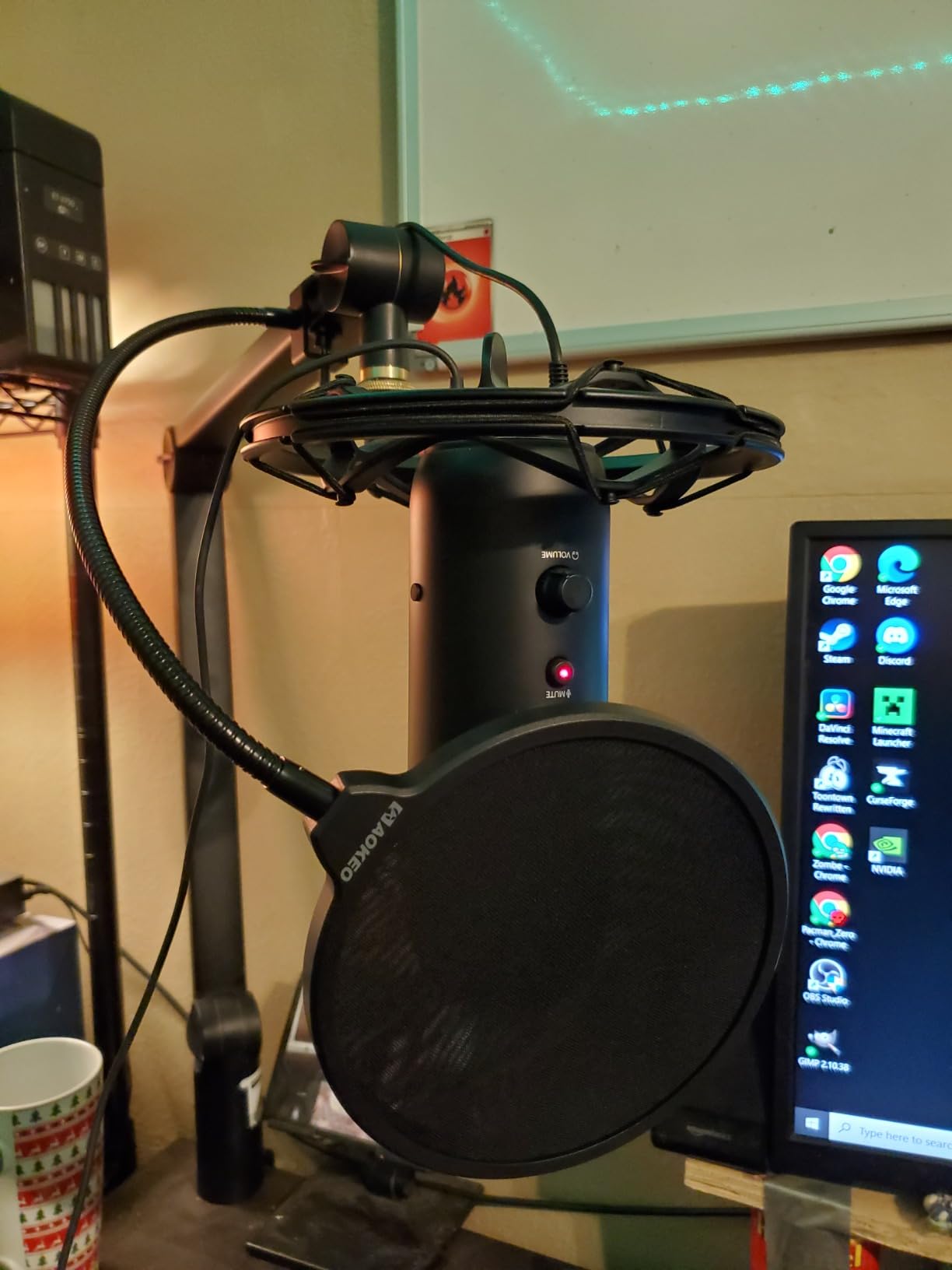 Aokeo Professional Microphone Pop Filter Mask Shield For Blue Yeti and Any Other Microphone,Mic Dual Layered Wind Pop Screen With Flexible 360° Gooseneck Clip Stabilizing Arm customer photo 2