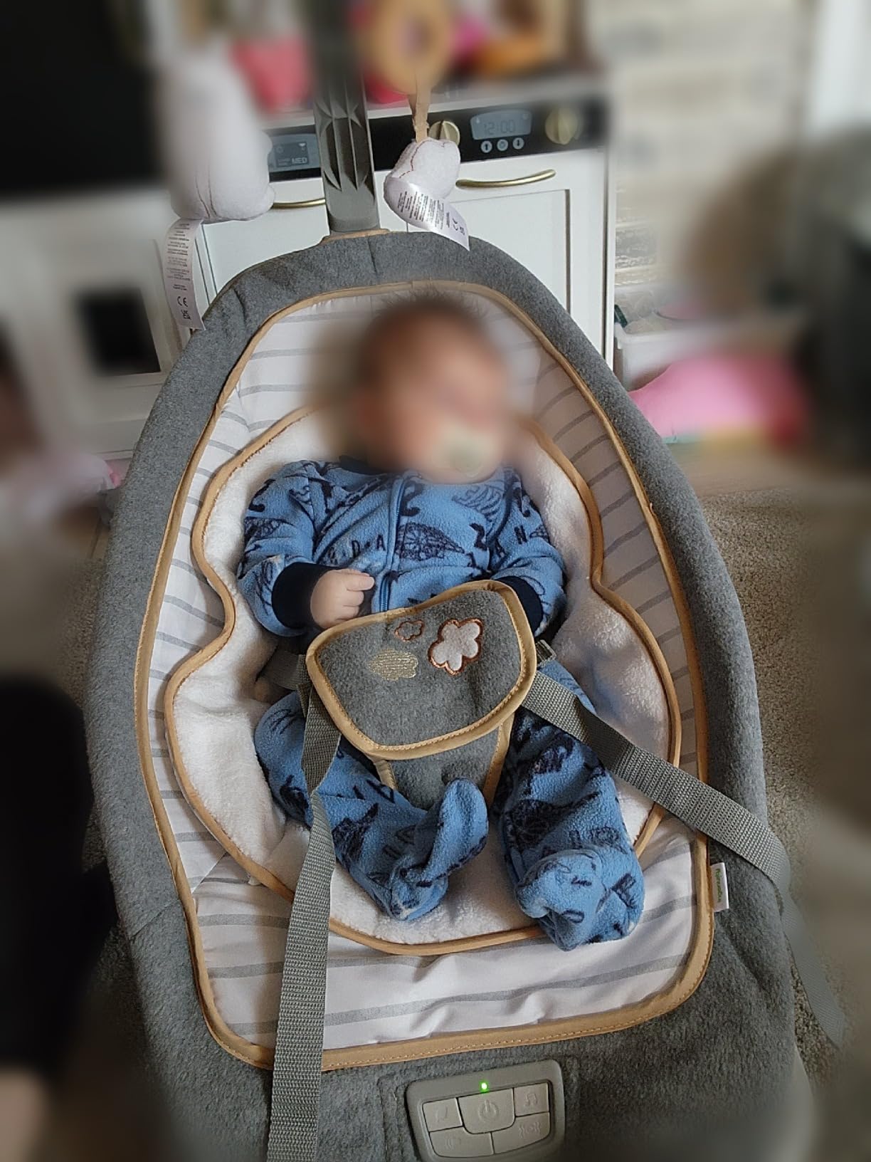Ingenuity Boutique Collection Plush Modern Baby Rocker & Stationary Seat with Vibrations, Easy Fold, 0-30 Months Up to 40 lbs (Bella Teddy) customer photo 1
