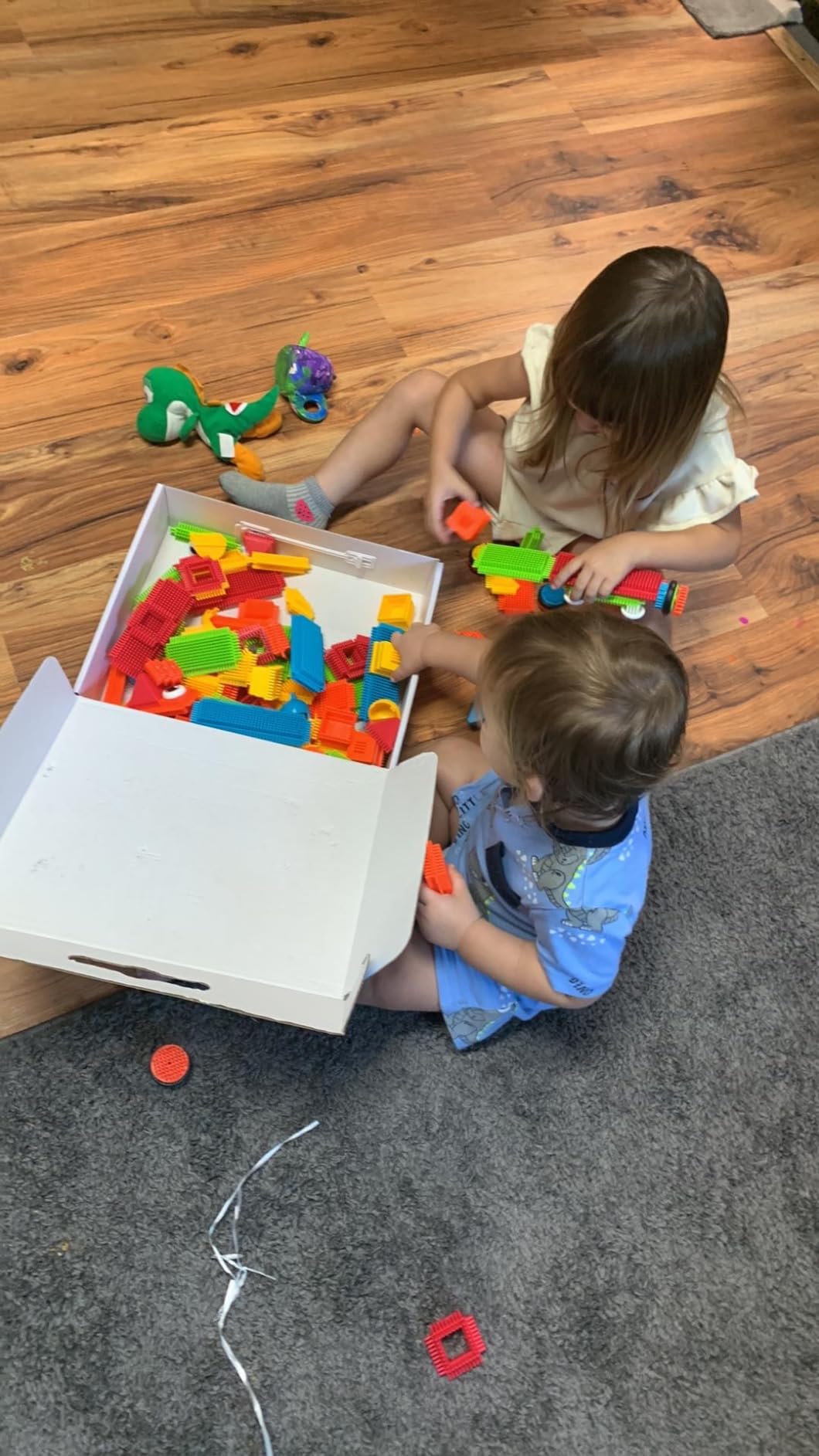 PicassoTiles 120pcs Hedgehog Interlocking Building Blocks Tiles Construction Toy Set Learning Playset STEAM Development Preschool Kindergarten Toy for Kids Age3+ PTB120 customer photo 1