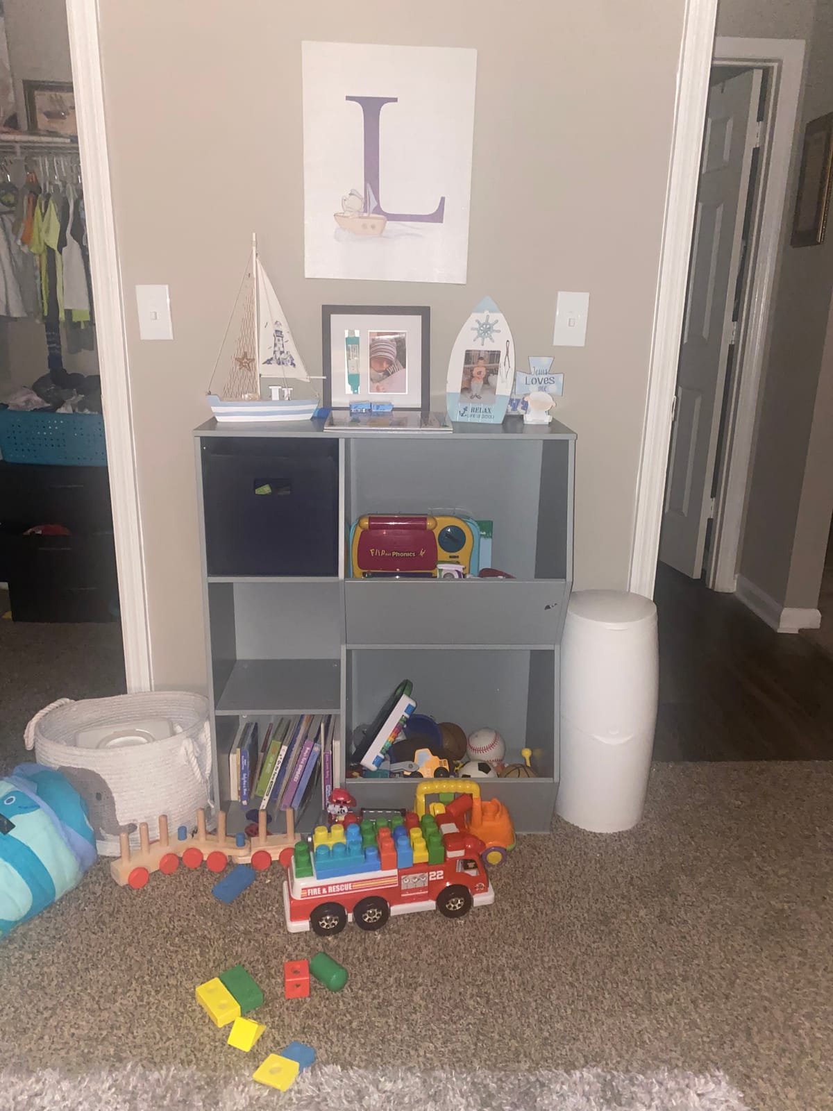 RiverRidge Kids Toy Organizer and Bookcase with 3 Cubbies and 2 Bins, White customer photo 1