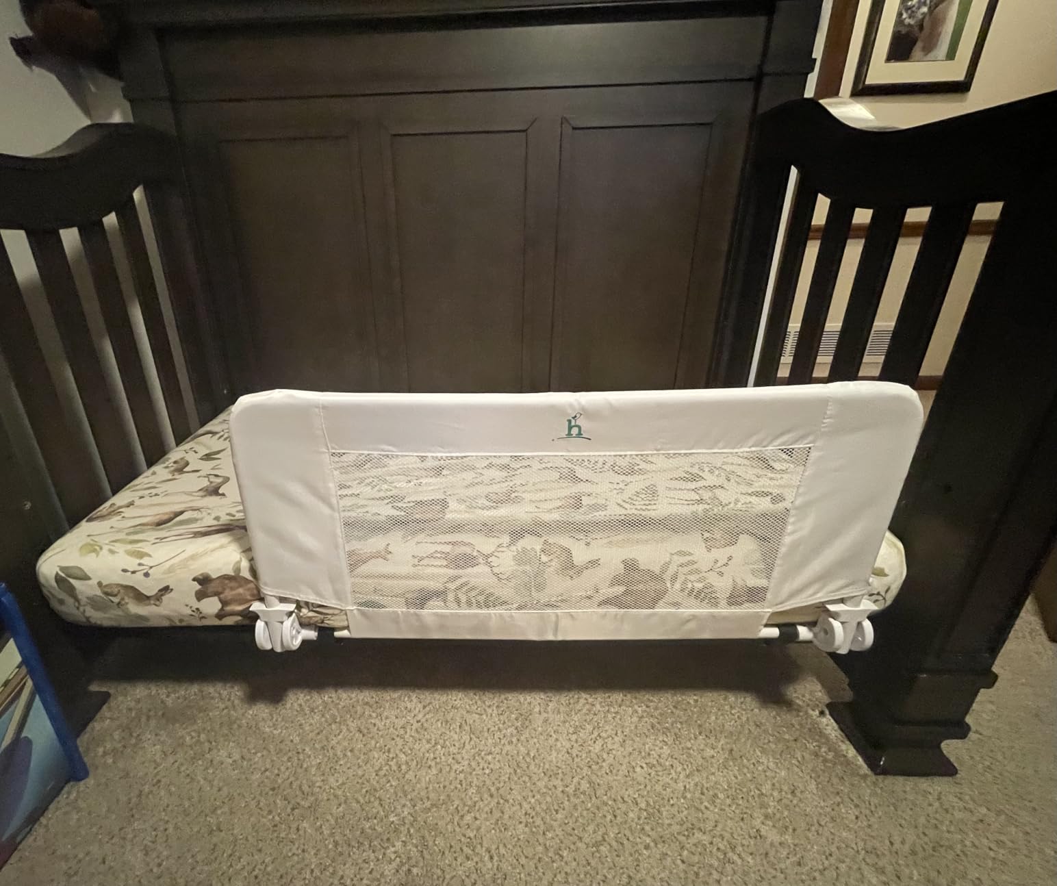 Hiccapop Convertible Crib Bed Rail for Toddlers, Crib Rail Guard, White customer photo 1
