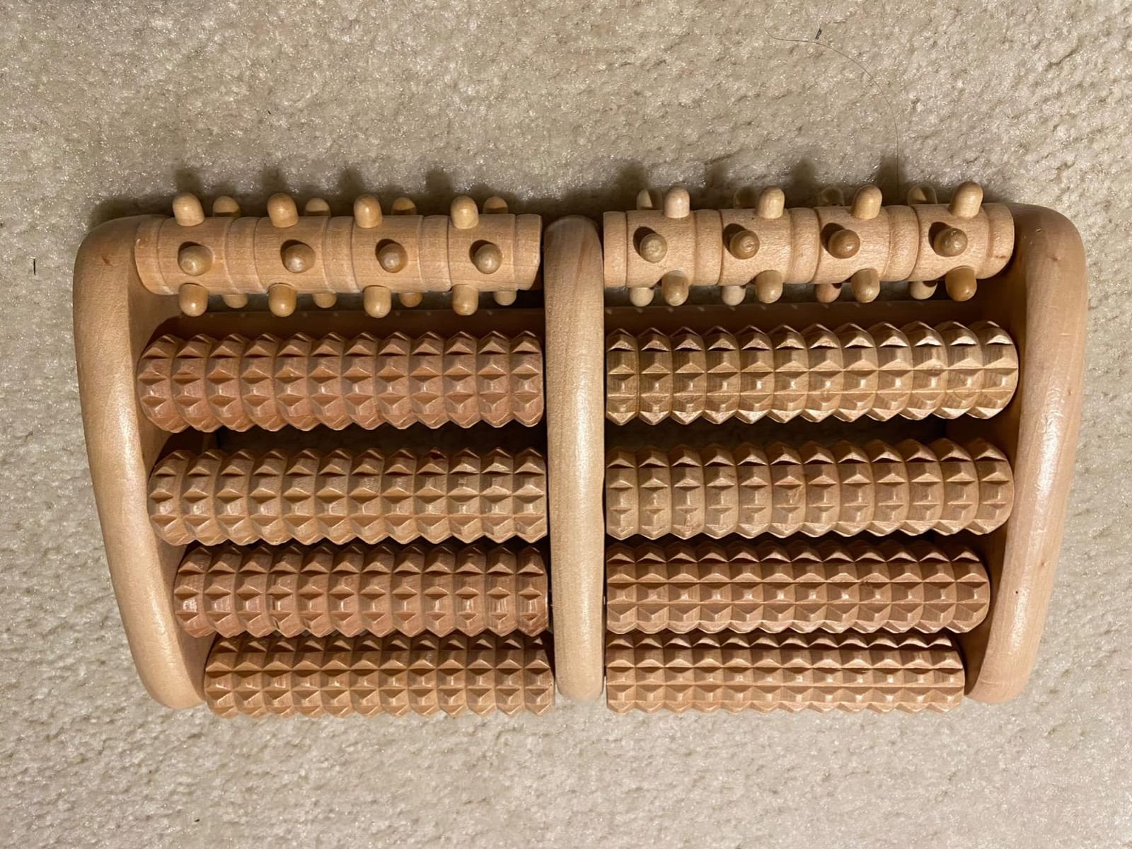 TheraFlow Foot Massager for Plantar Fasciitis Relief - Mom Gifts for Women & Gifts for Dad, Wooden Foot Roller Massager with Deep Tissue & Reflexology Nubs (Includes Reflexology Chart) customer photo 1