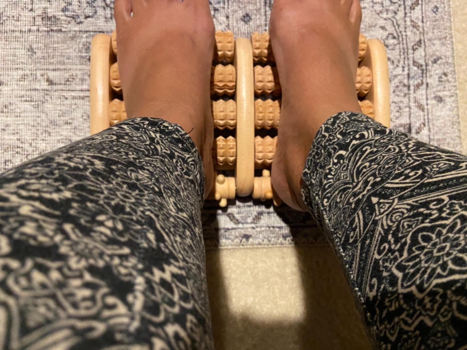 TheraFlow Foot Massager for Plantar Fasciitis Relief - Mom Gifts for Women & Gifts for Dad, Wooden Foot Roller Massager with Deep Tissue & Reflexology Nubs (Includes Reflexology Chart) customer photo 2