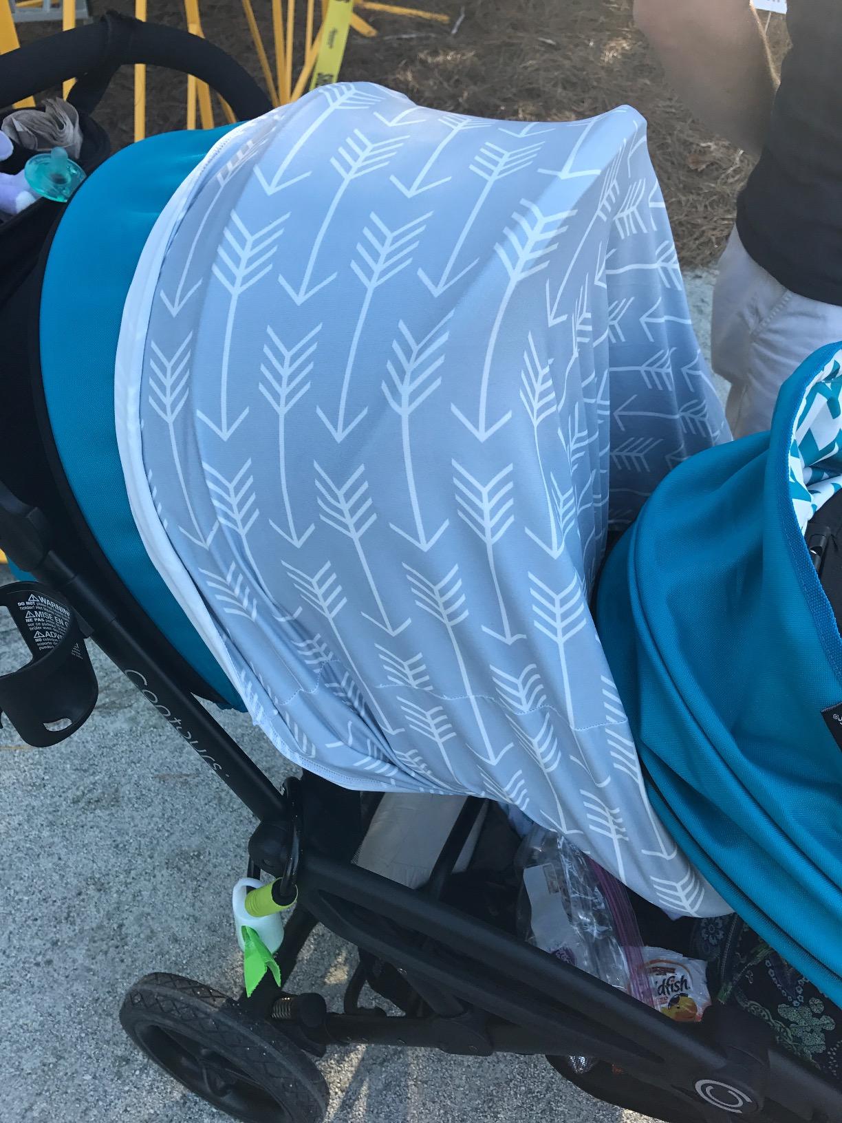 Car Seat Canopy Breastfeeding Cover - Multi Use Baby Stroller and Carseat Cover, Breastfeeding Covers, Boys and Girls Shower Gifts (Classical Arrows) customer photo 2