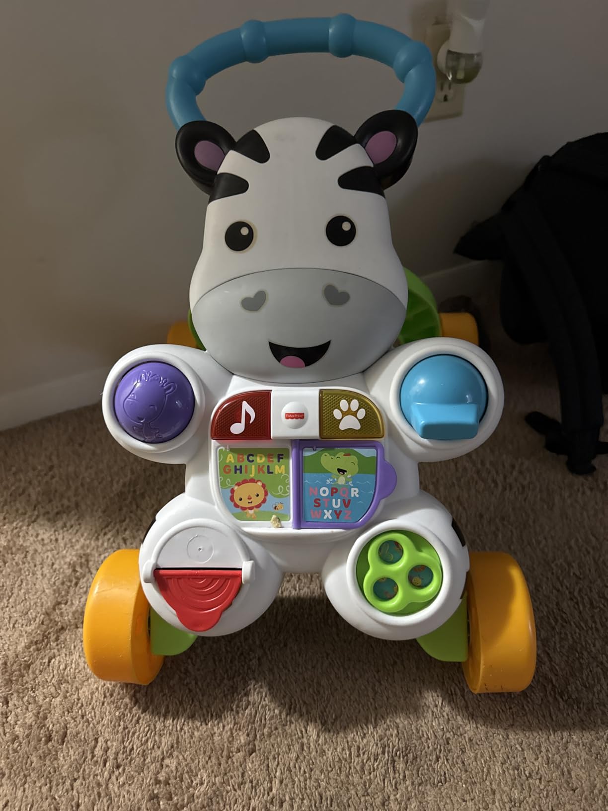 Fisher-Price Learn with Me Zebra Walker Baby Push Toy, Ages 6+ Months | Educational Songs & Phrases, Busy Activities, Fine & Gross Motor Skills, Infant to Toddler Play (Amazon Exclusive) customer photo 1