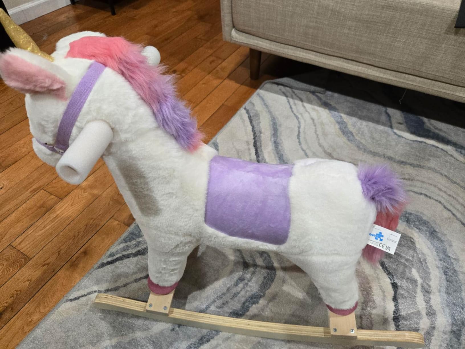 labebe - Baby Rocking Horse, Ride Unicorn, Kid Ride On Toy for 6 Month-3 Year Old, Infant (Boy Girl) Plush Animal Rocker, Toddler/Child Stuffed Ride Toy (Pink) customer photo 1