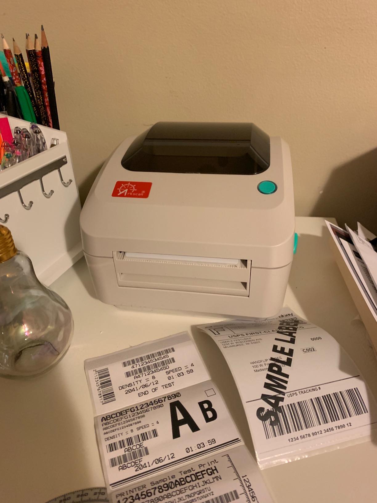 Arkscan 2054A Shipping Label Printer for Windows Mac Chromebook Android, Supports Amazon Ebay Paypal Etsy Shopify ShipStation Stamps UPS USPS FedEx DHL, Roll & Fanfold 4x6 Direct Thermal Label customer photo 1