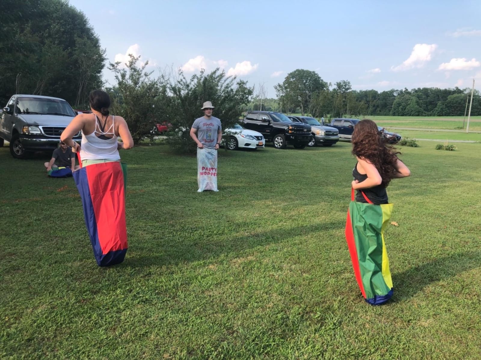 CWLAKON Outdoor Games, Potato Sack Race Bags for Kids Adults, Egg Spoon Relay Race, 3 Legged Race Bands, Birthday Party, Field Day Family Reunion Carnival Outside Yard Lawn Easter Fall Festival Games customer photo 2