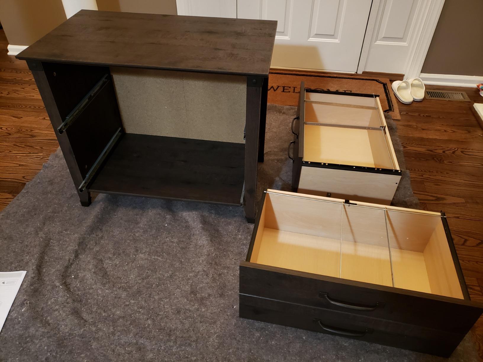 Sauder Carson Forge 2 Drawer Lateral File Cabinet, Rustic Vintage Style Filing Drawers, in Washington Cherry customer photo 2