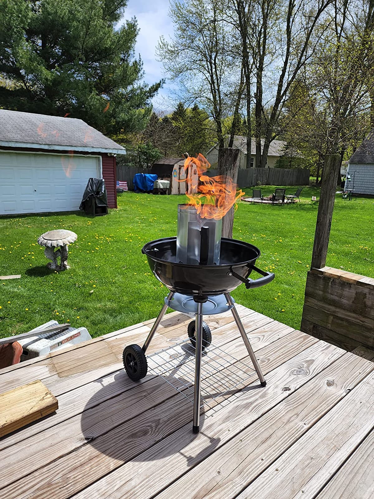 BEAU JARDIN Charcoal Chimney Starter Large Capacity BBQ Grill Lighter Barbecue Fire Starter Grilling for Charcoal Grill Briquette Coal Fire Starter Chimney for Grills Outdoor Cooking Can Accessories customer photo 1