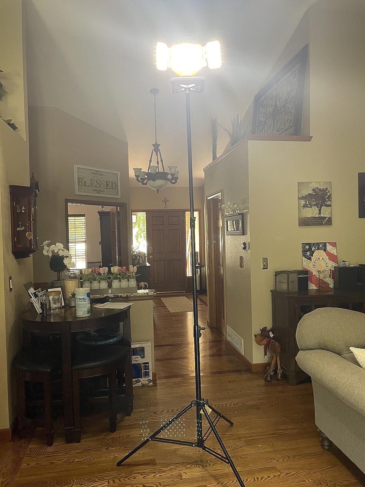 EMART 8.5ft Heavy Duty Light Stand with Spring Cushioned for Photography | Aluminum Alloy Construction Photo Video Studio Tripod with Carrying Bag for Lighting, Parabolic Softbox, Flash-2Pack customer photo 1
