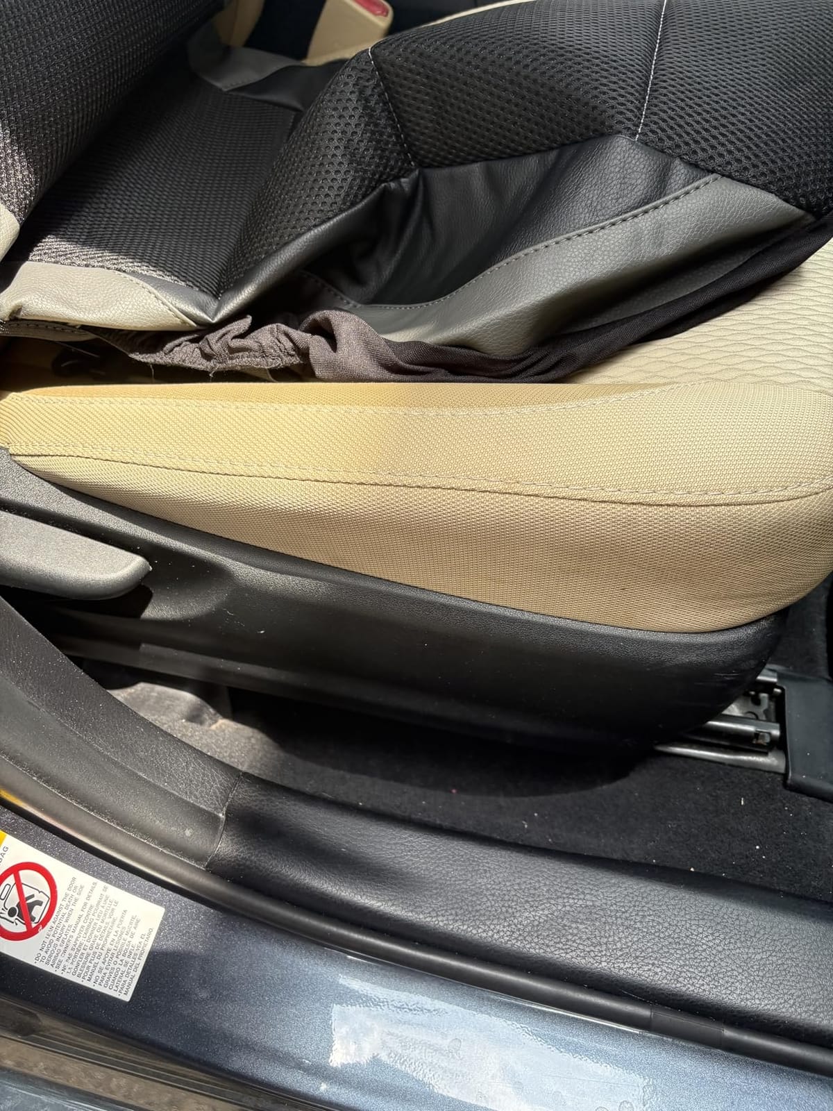 CAR PASS Leather Car Seat Covers Front Seats only, with Air Mesh Front Seat Covers Breathable, Cool Automotive Seat Covers 2 Pack, Universal Fit Most Cars,SUV,Truck,Van Airbag Compatible(Black Gray) customer photo 2