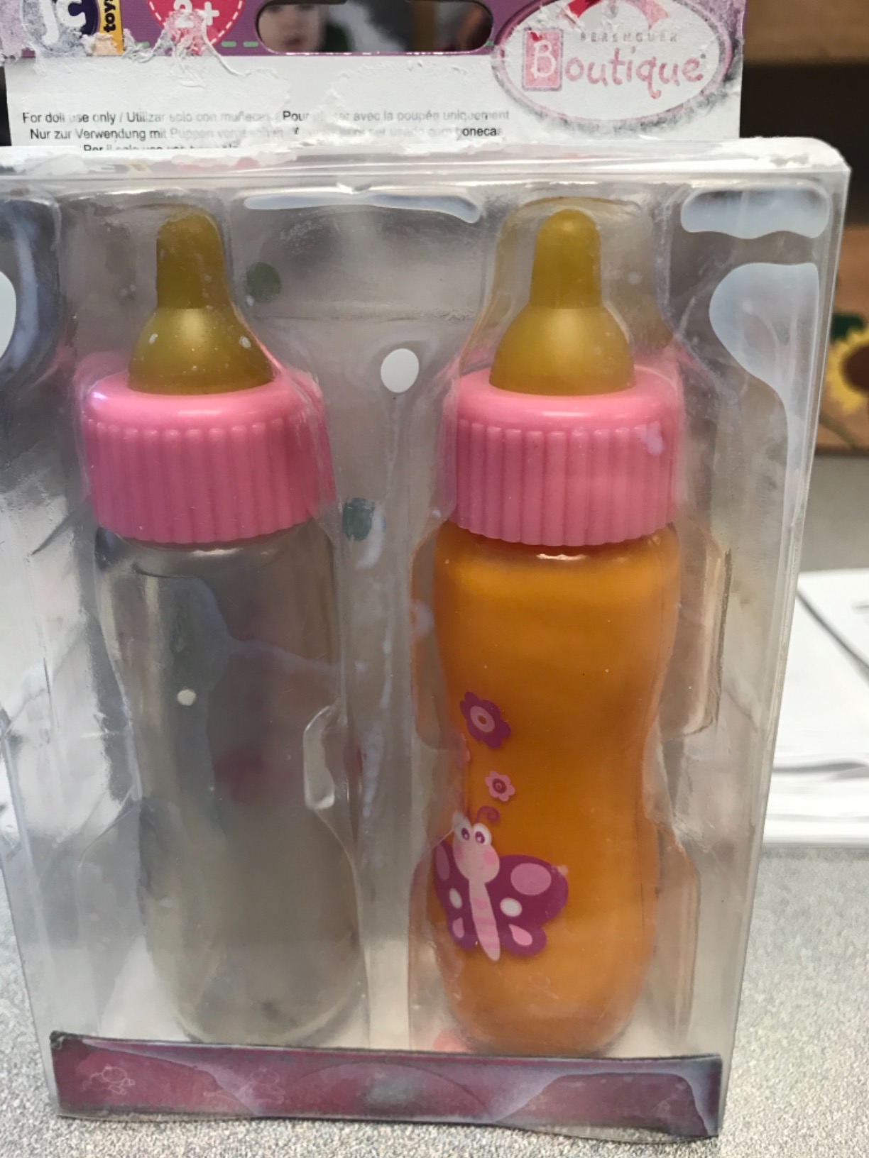JC Toys Deluxe Disappearing Magic Bottles | Fits All Dolls | Milk and Juice | Flower Theme | Ages 2+ , Pink customer photo 1