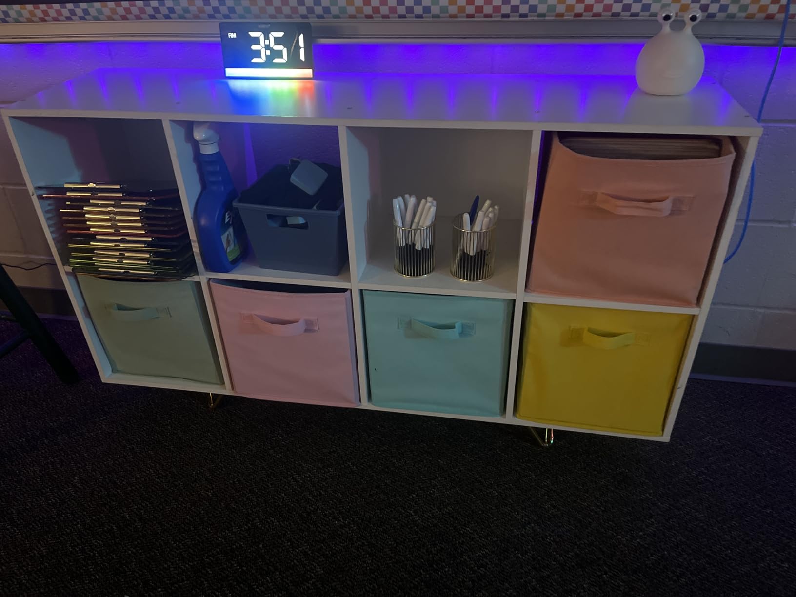 Sorbus 11 Inch Fabric Storage Cubes - Sturdy Collapsible Bins With Handle - 6 Foldable Baskets for Organizing Clothes, Toys, Books - Multi Colored Storage Baskets for Shelves, Kids Room, Closets | Collapsible cubby bins with carry handles for clothes and toys; sturdy colored baskets for kids' rooms. customer photo 2