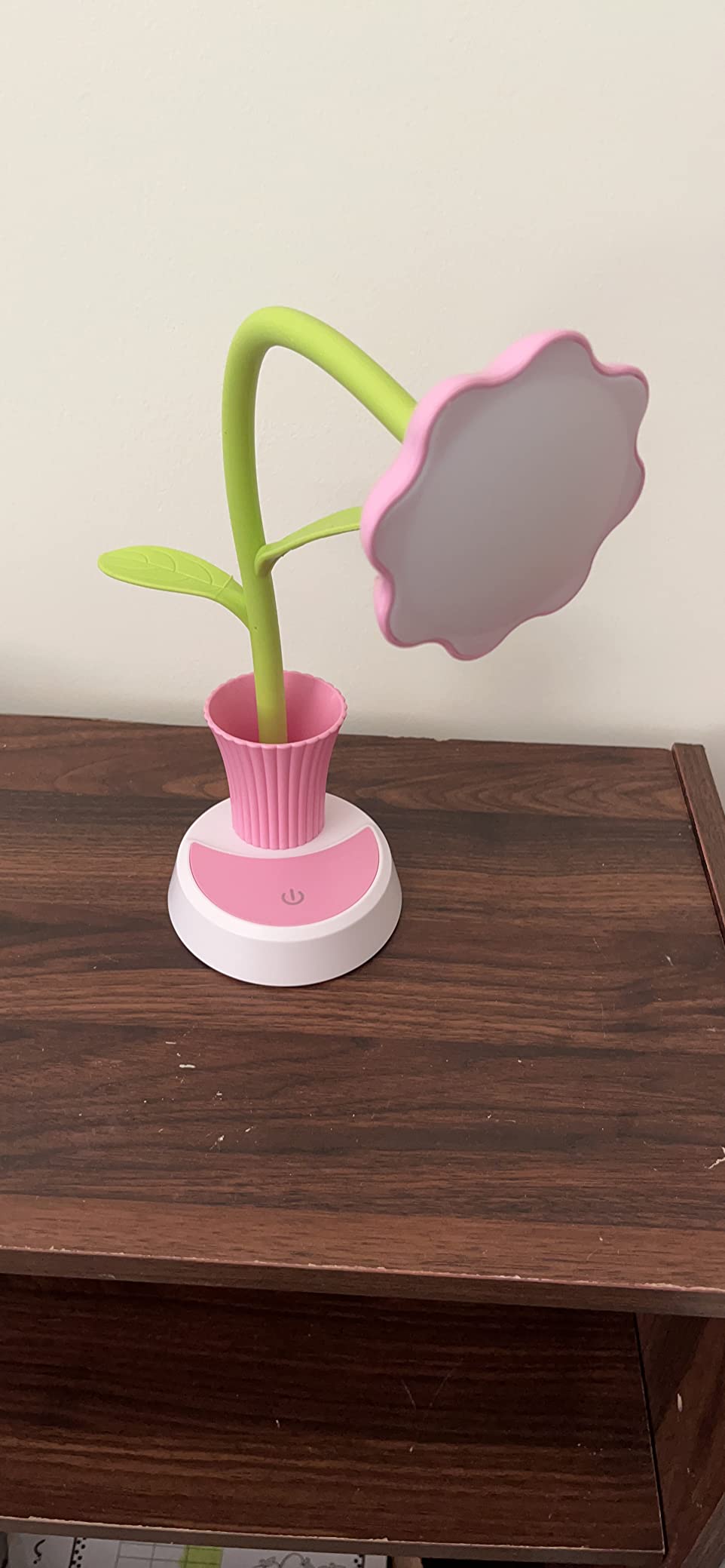 Desk Lamp for Kids Sunflower LED Charging Table Lamp Support Eye Protection Small Desk Folding for Reading,Study and Office, Adjustable Brightness - Pink customer photo 2