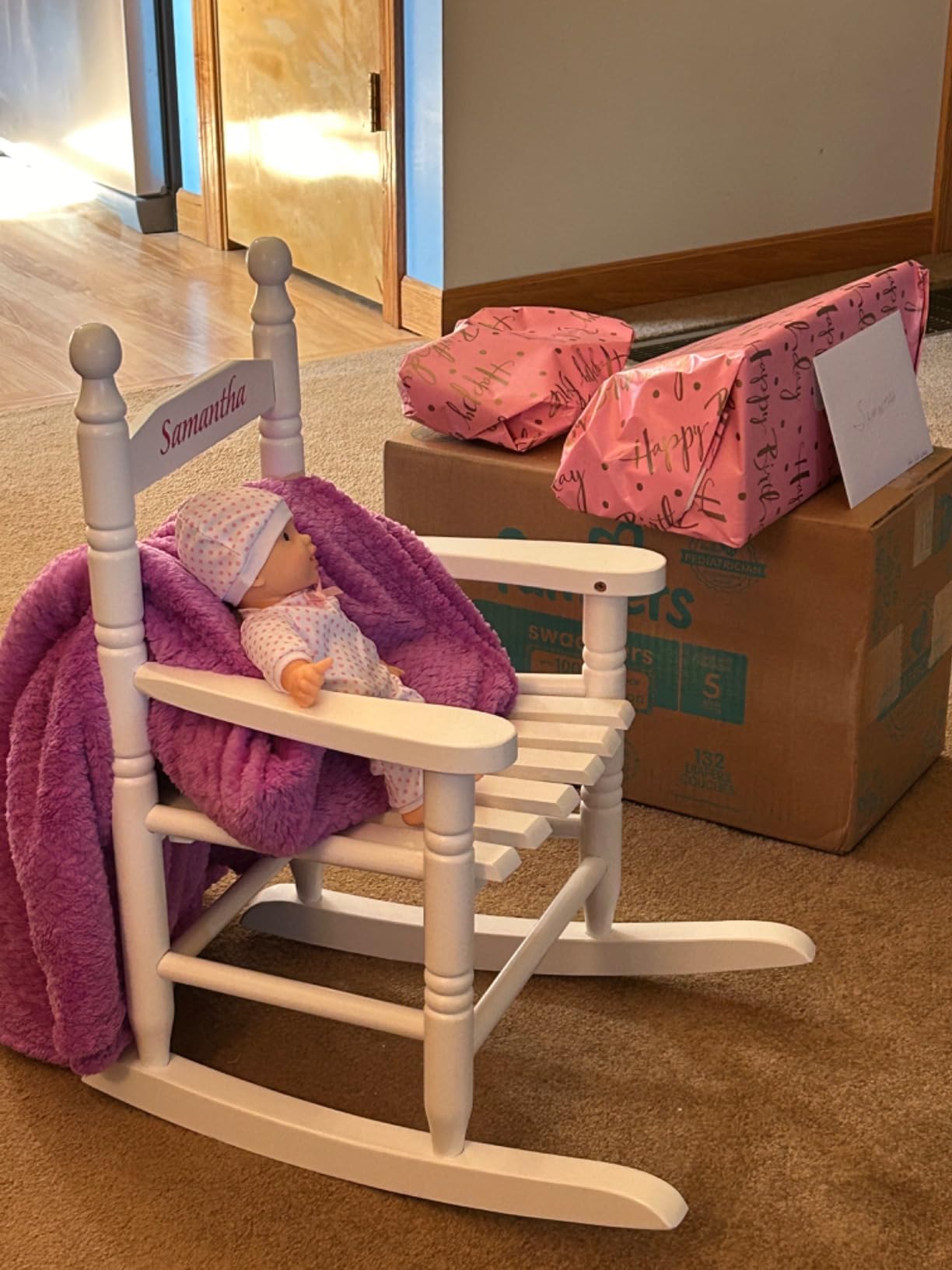 Miles Kimball Custom Child s White Rocking Chair - Solid Hardwood customer photo 1