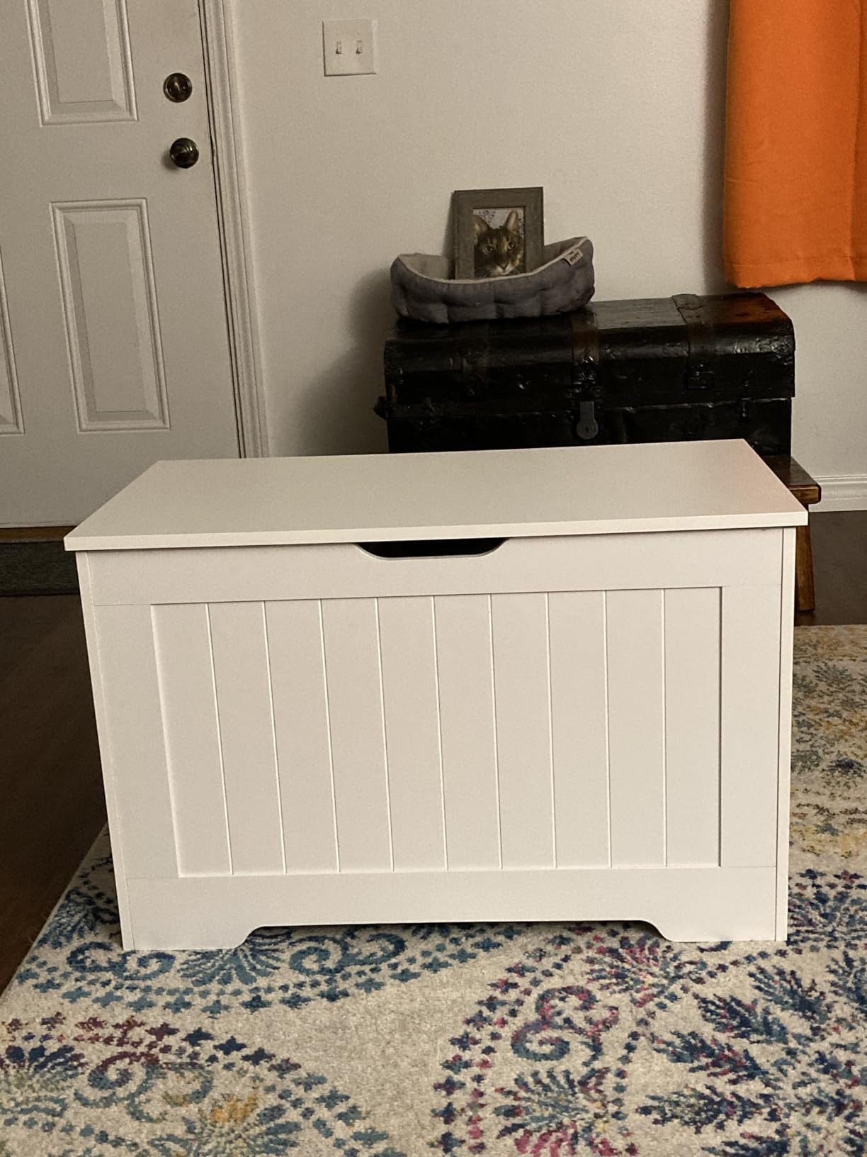 VASAGLE Storage Chest, 29.9 Inches Width Bench with 2 Safety Hinges customer photo 1