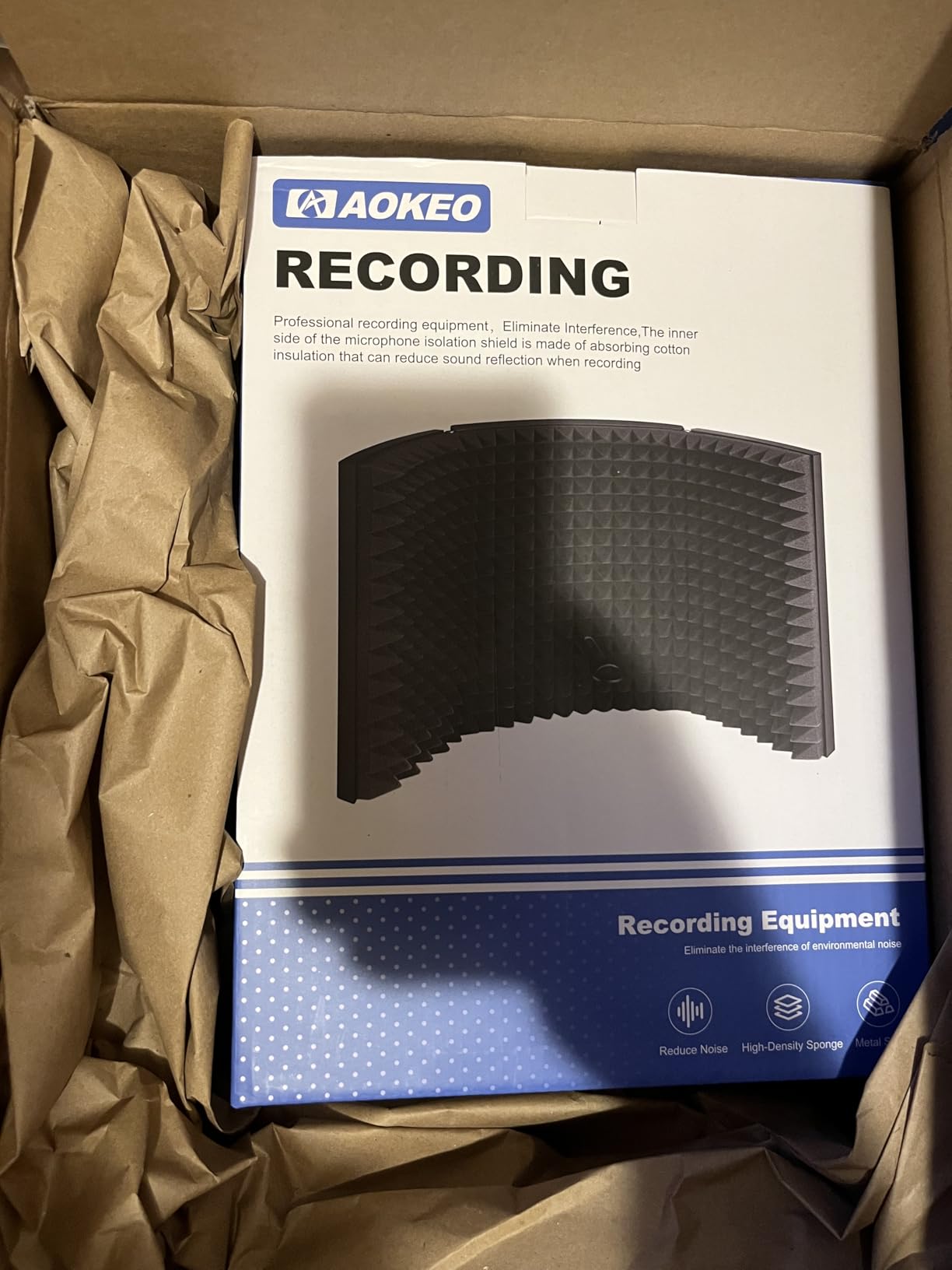 Aokeo Professional Studio Recording Microphone Isolation Shield,Suitable for Blue Yeti and Any Condenser Microphone Recording Equipment(AO-403) customer photo 2