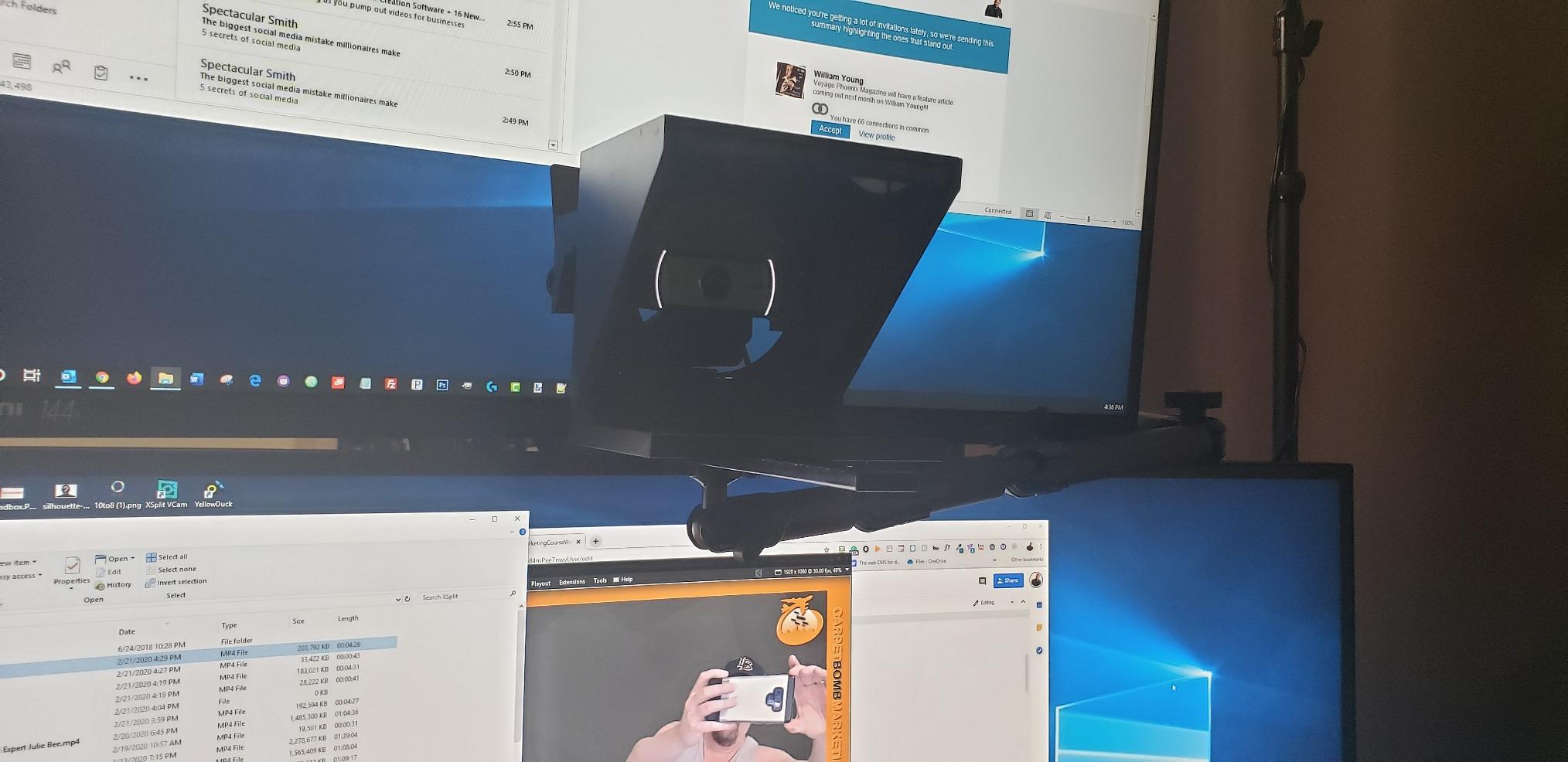The Original Compact Personal Teleprompter for Video Production. No Studio Required. Perfect for DSLRs, Webcams, and Built-in Laptop Cameras. Use with iOS or Android. customer photo 1