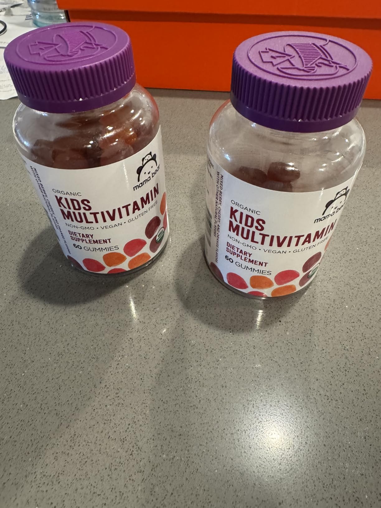Amazon Brand - Mama Bear Organic Kids Multivitamin Gummies, Berry, Cherry & Orange, 60 Count, 1 Month Supply (Packaging May Vary) customer photo 1