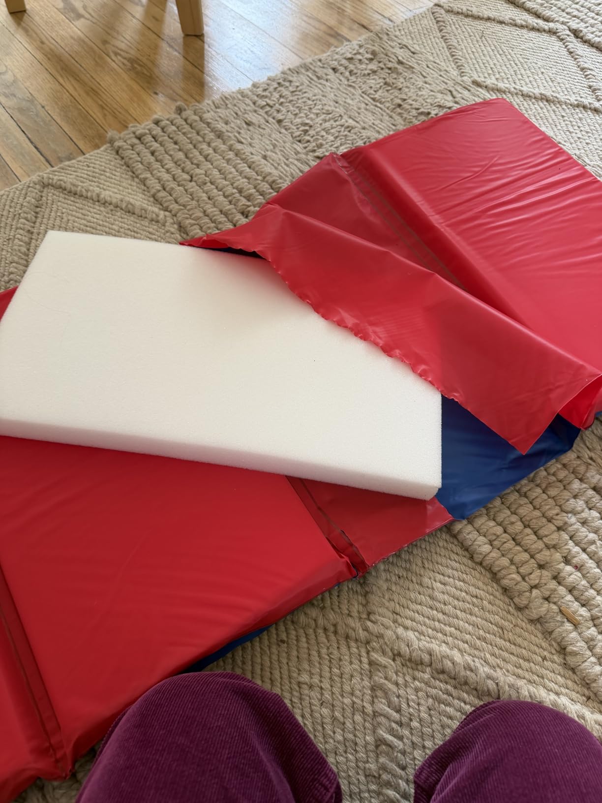 KinderMat, 1.5 Inch Thick, 4-Section Rest Mat, Red/Blue, Great for School, Daycare, Travel, and Home, 100% Made in the USA… customer photo 2