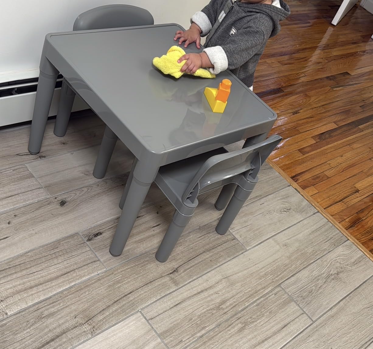 Humble Crew Toddler Table and Chair Set for Kids, Indoor Outdoor, Plastic | Lightweight 3 piece activity desk, easy to clean surface, great for crafts, snacks, and homework in any playroom or bedroom customer photo 1
