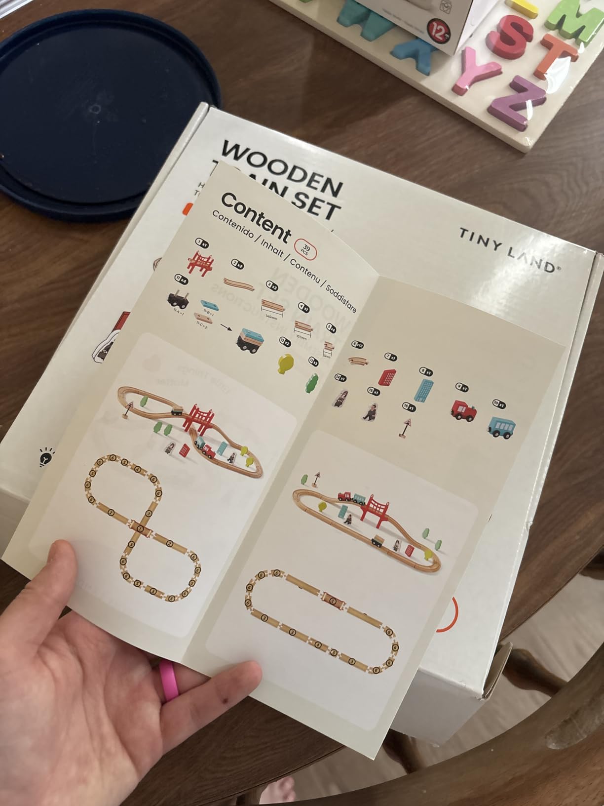 Tiny Land 39 Pcs Wooden Train Set for Toddler with Wooden Tracks customer photo 2