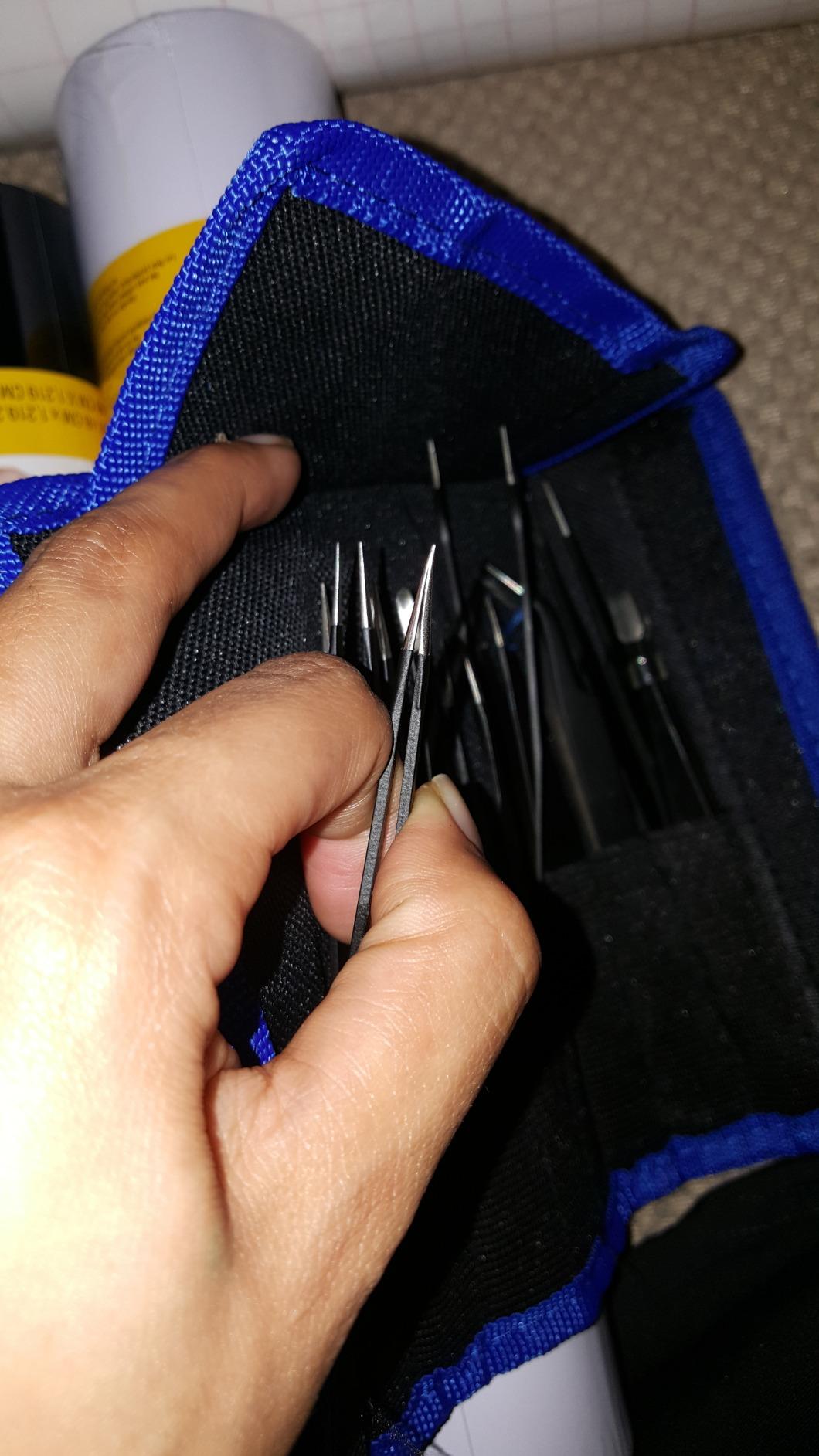 Tweezers Precision Set,Easily Life 10pcs ESD Tweezers Set, Anti Static Stainless Steel Anti Magnetic Tweezers Set with Storage Bag for Craft,Electronics Repair,jewelry repair,Laboratory Work,etc customer photo 1