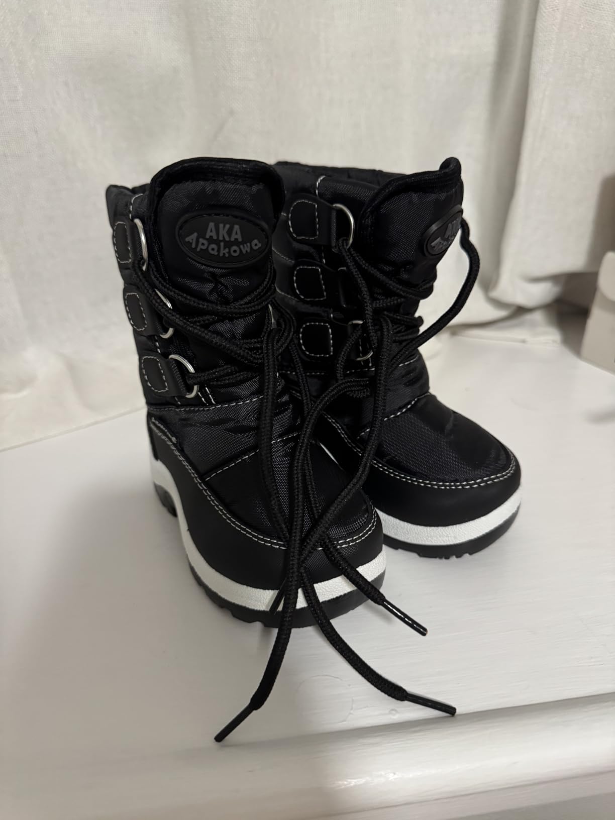 Apakowa Kids Girls Insulated Fur Winter Warm Snow Boots Toddler/Little Kid customer photo 1
