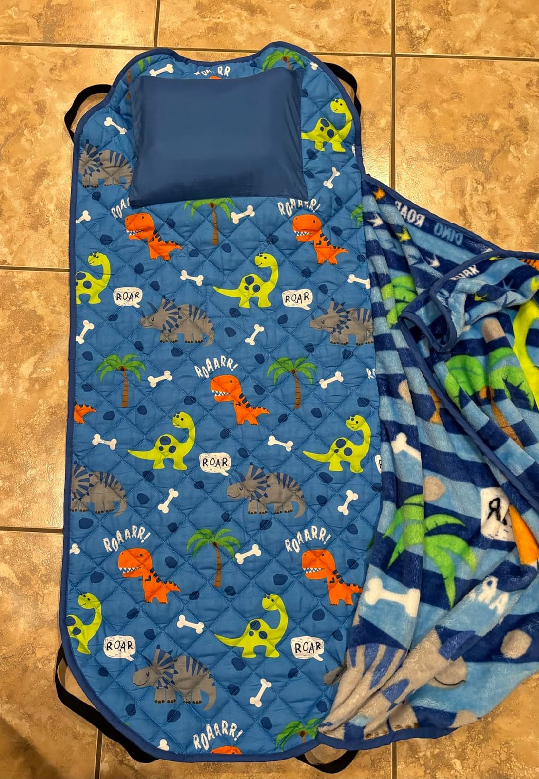 EVERYDAY KIDS Toddler Nap Mat with Removable Pillow -Underwater Mermaids- Carry Handle with Fastening Straps Closure, Rollup Design, Soft Microfiber for Preschool, Daycare Sleeping Bag, Ages 2-6 years customer photo 2