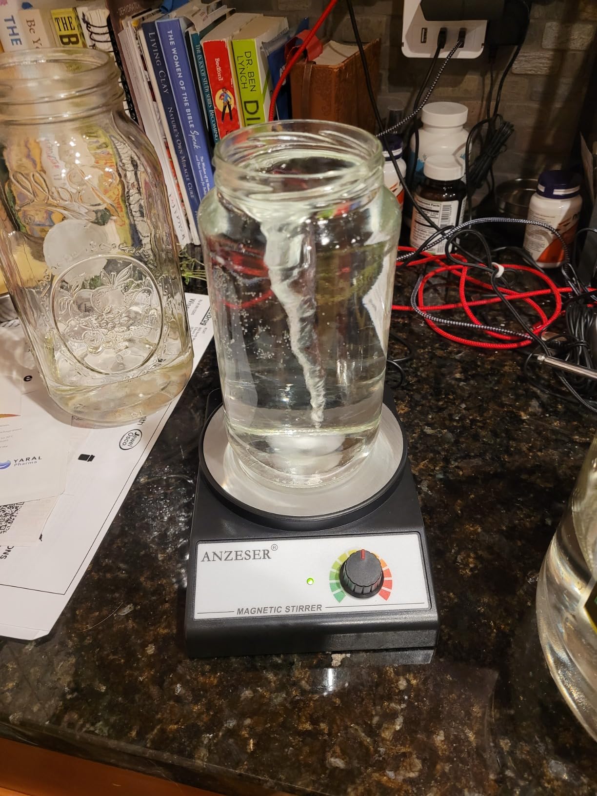 Magnetic Stirrer Set Corrosion-Resistant Magnetic Stir Plate (Non-Heating) | with Stir Bar Retriever, with 4 Stir Bars, Max 3000 mL Stirring Capacity Magnetic Mixer, Max 3000 RPM Lab Stirrer customer photo 2
