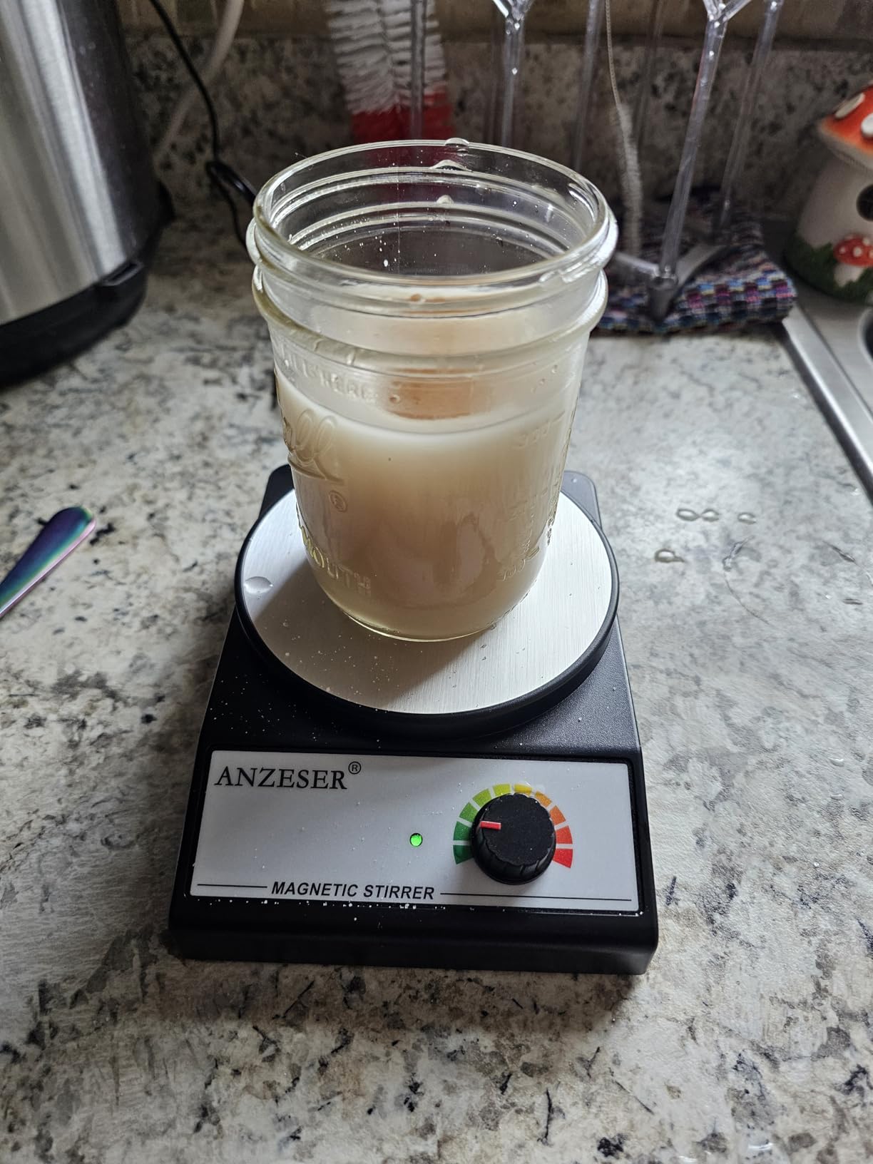 Magnetic Stirrer, Compact Round Simple Design Magnetic Stir Plate | Corrosion-Resistant Top Plate, with PTFE Stir Bar, Max Stirring Capacity 3000mL Magnetic Mixer, 3000RPM Lab Stirrer customer photo 2