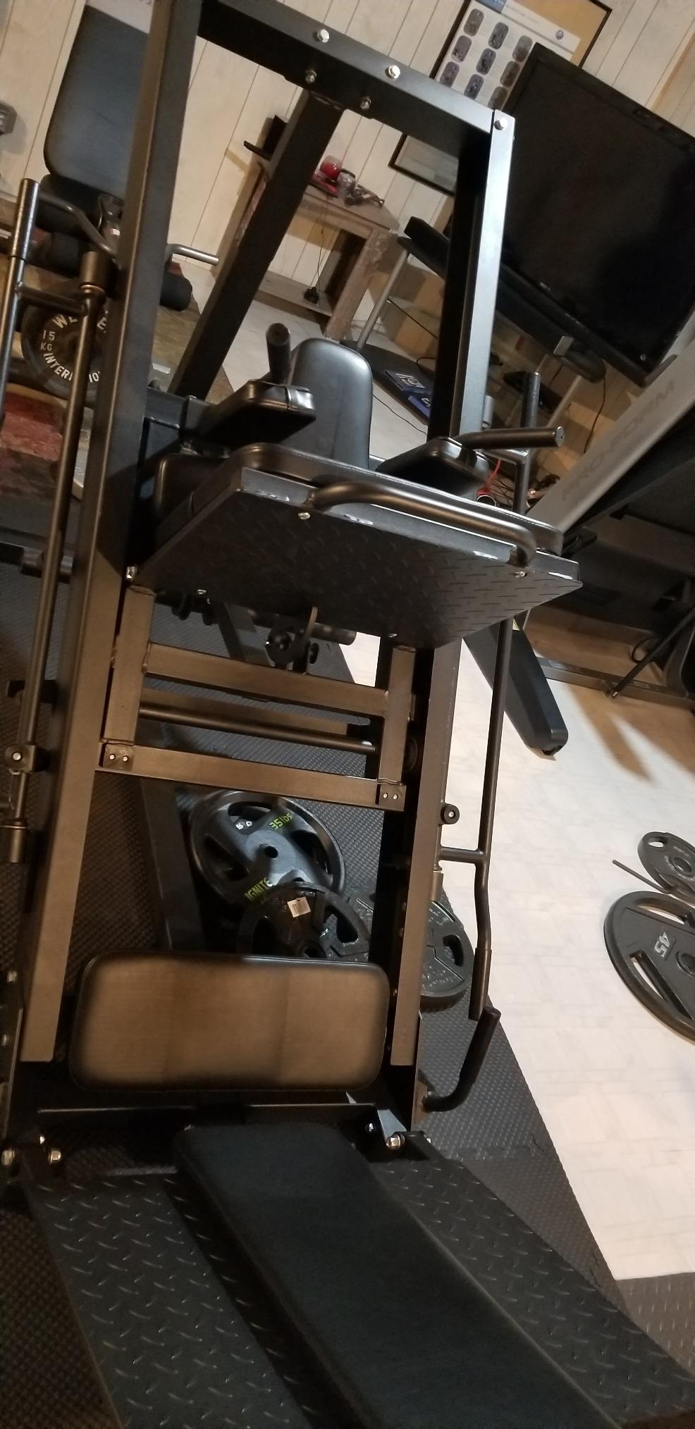 Fitness Plate-Loaded Leg Press Hack Squat Machine Combo, Rated 1000 LB, Three Lockout Positions, Thick HeftyGrip Padding, Quick Adjustments, Lower Body Specialty Machine customer photo 2