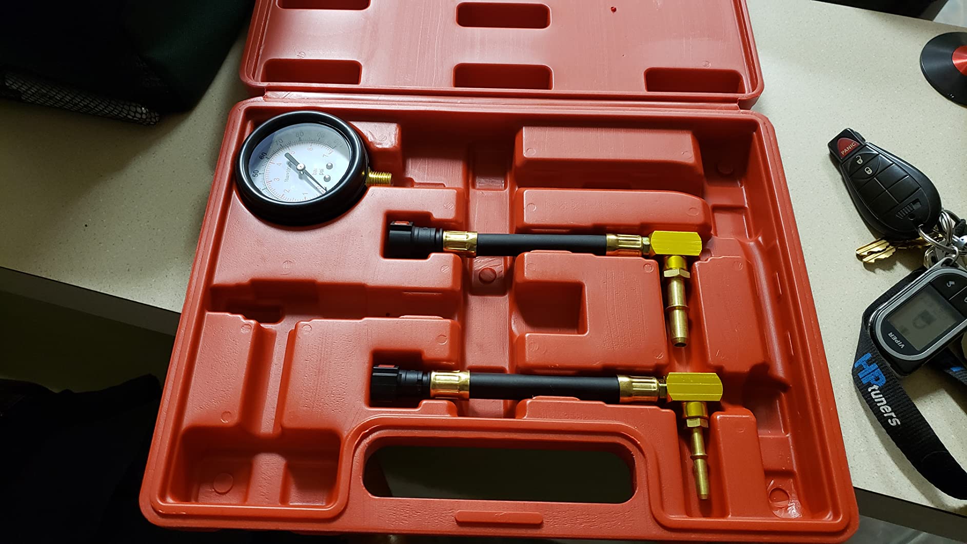 BETOOLL Fuel Pressure Test Kit 0-100PSI with 9.49,7.89,6.30 Fuel Line Fittings customer photo 2