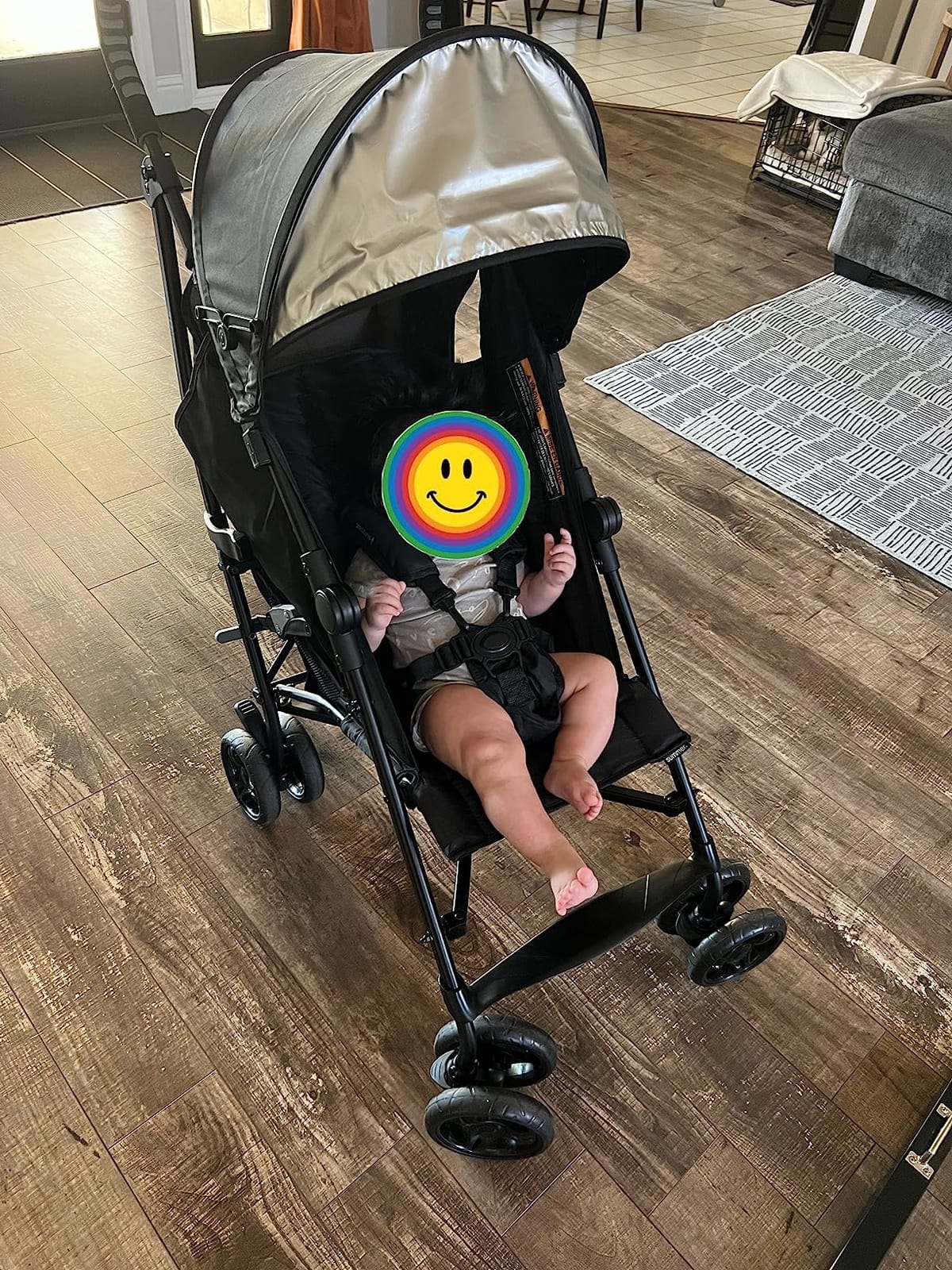 3Dlite Convenience Stroller,Jet Black–Lightweight Stroller with Aluminum Frame,Large Seat Area, 4 Position Recline, Extra Large Storage Basket– Infant Stroller for Travel&More customer photo 1