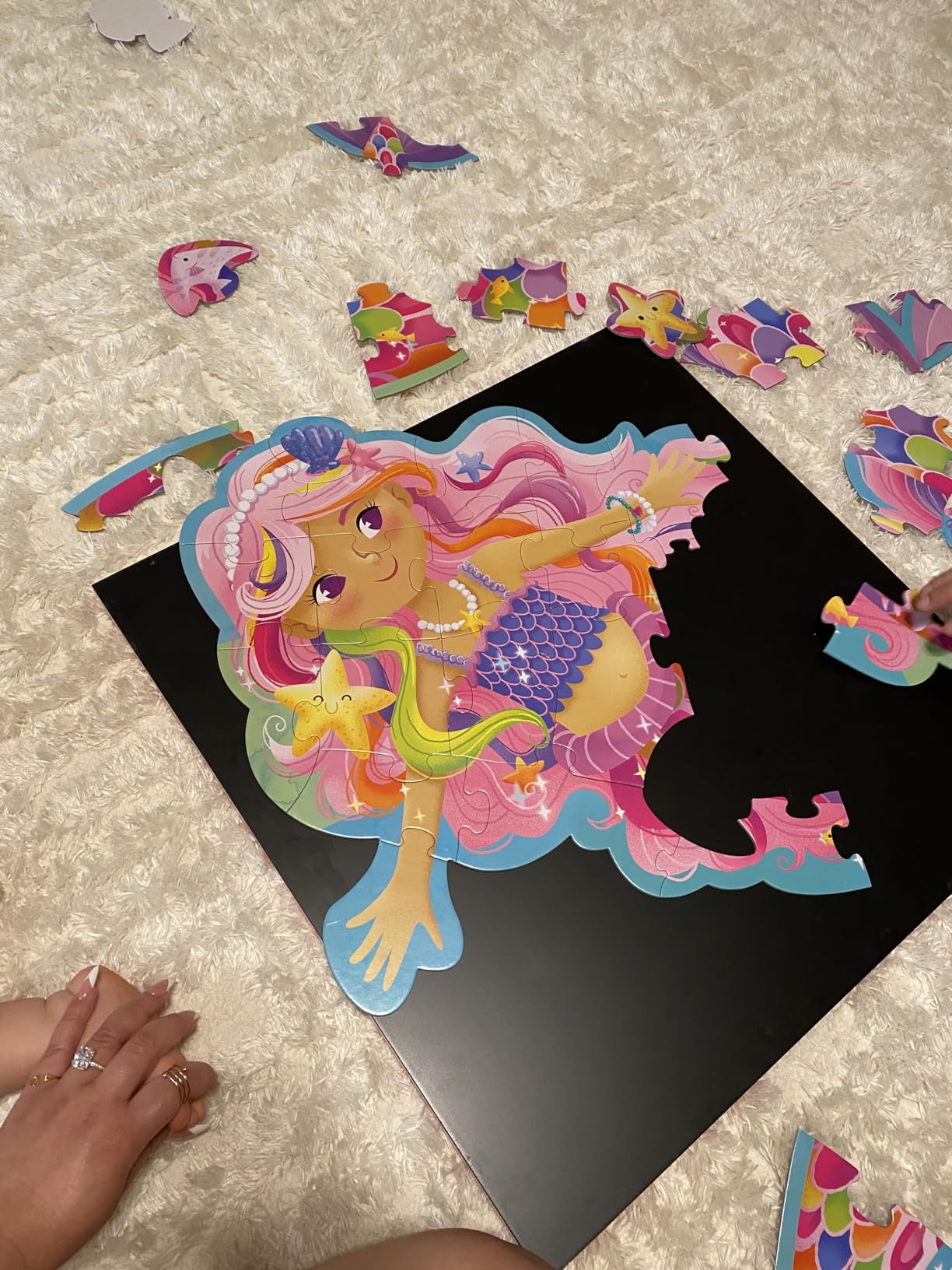 Peaceable Kingdom Jumbo Mermaid Floor Puzzle 41 Pieces | A 41-piece floor puzzle that builds focus and patience. Ages 3+. customer photo 2