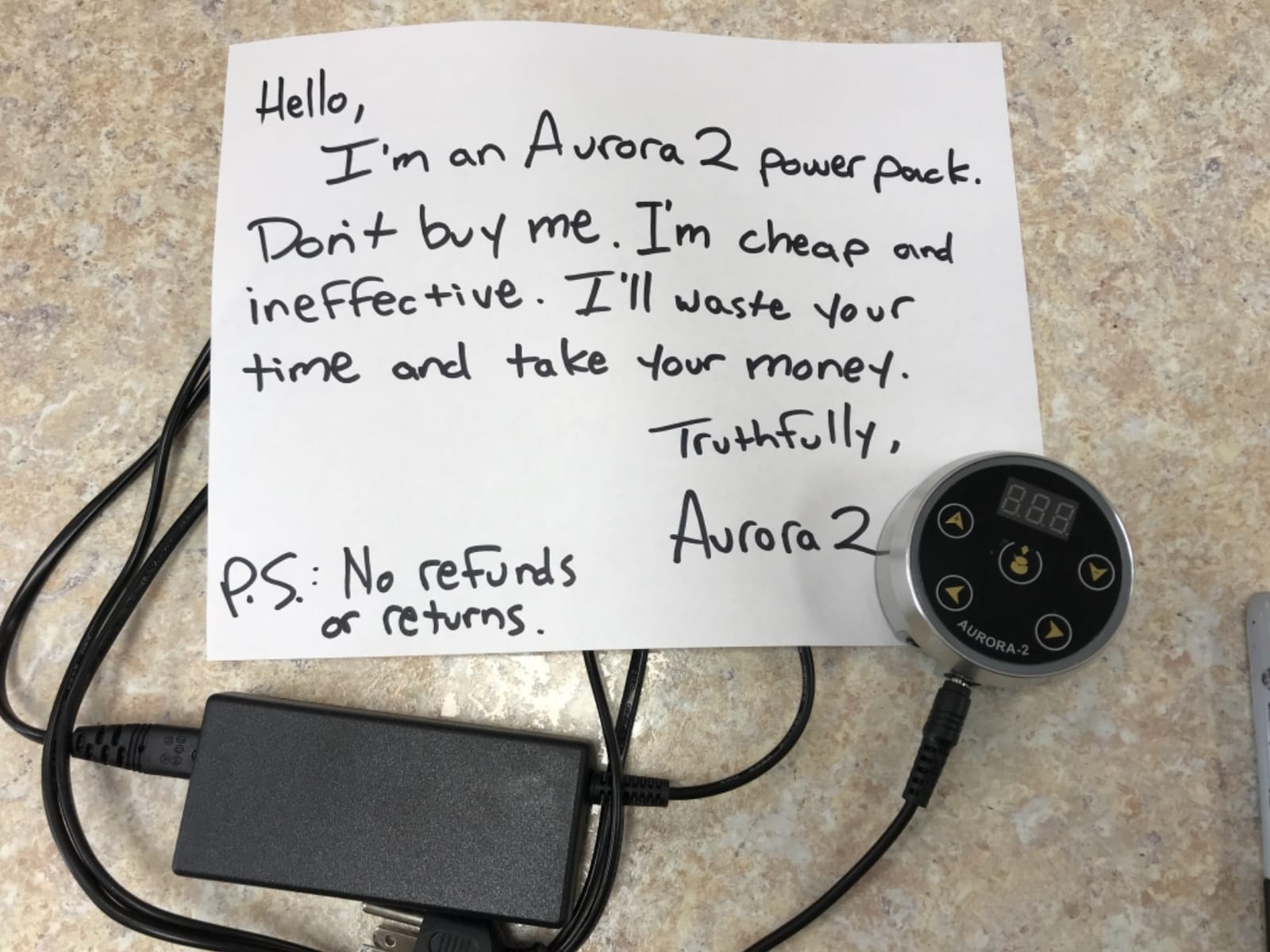 Tattoo Power Supply - Aurora II Power Supply 2nd Gen Colorful Voltage Fits All Tattoo Machine (Black) customer photo 1