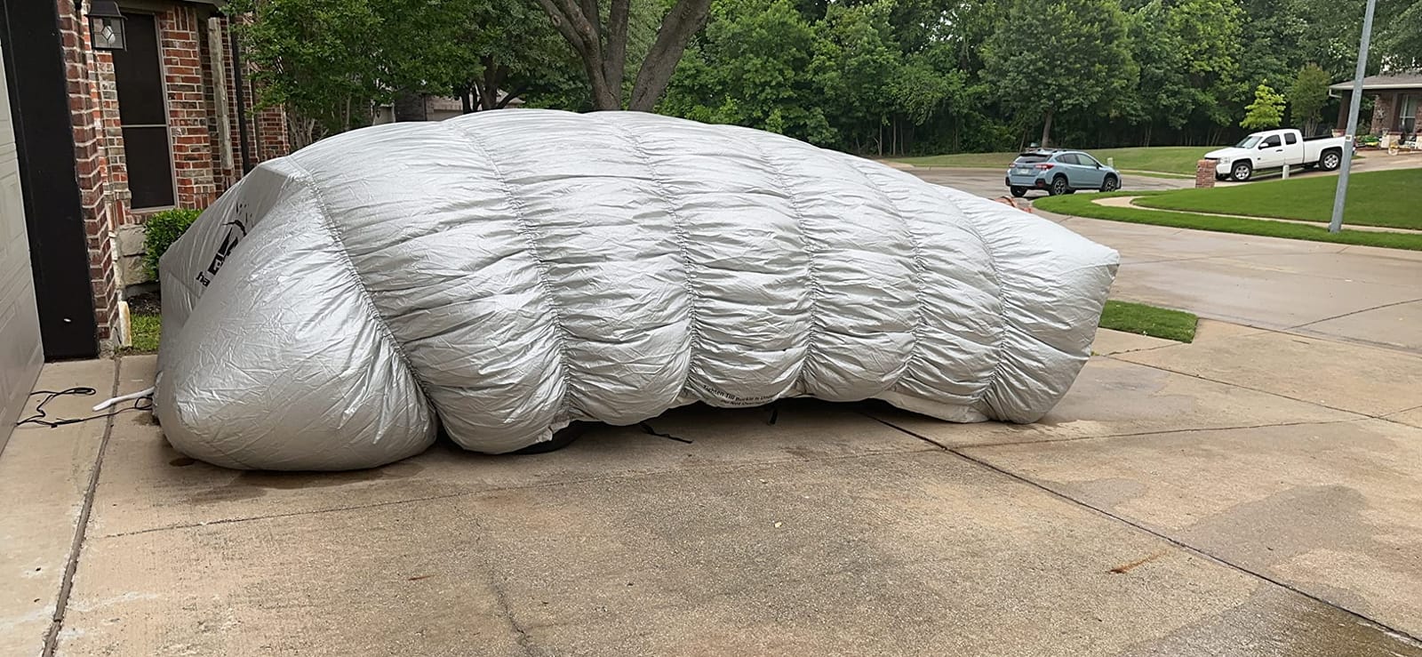 Hail Protector Car Cover, Inflatable Hail Proof Shield for Cars, Portable Protection Against Any Size Hailstones, Complete System - CAR2 (Silver) customer photo 1