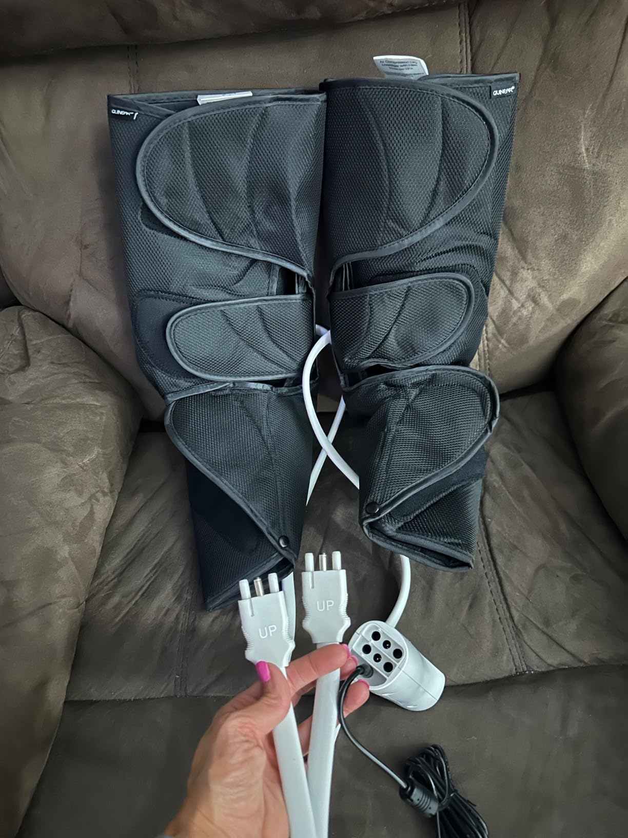 QUINEAR Leg Massager with Heat and Air Compression,Foot and Calf Massager for Circulation and Pain,Compression Boots with 3modes and 3 Intensities customer photo 2