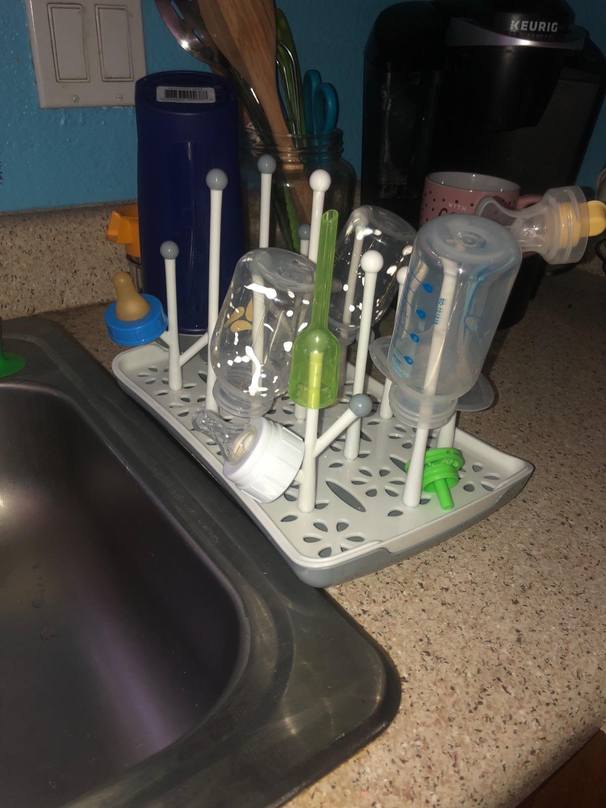 Termichy Baby Bottle Drying Rack: Space-Saving with 13 Hooks & Drain Tray customer photo 1