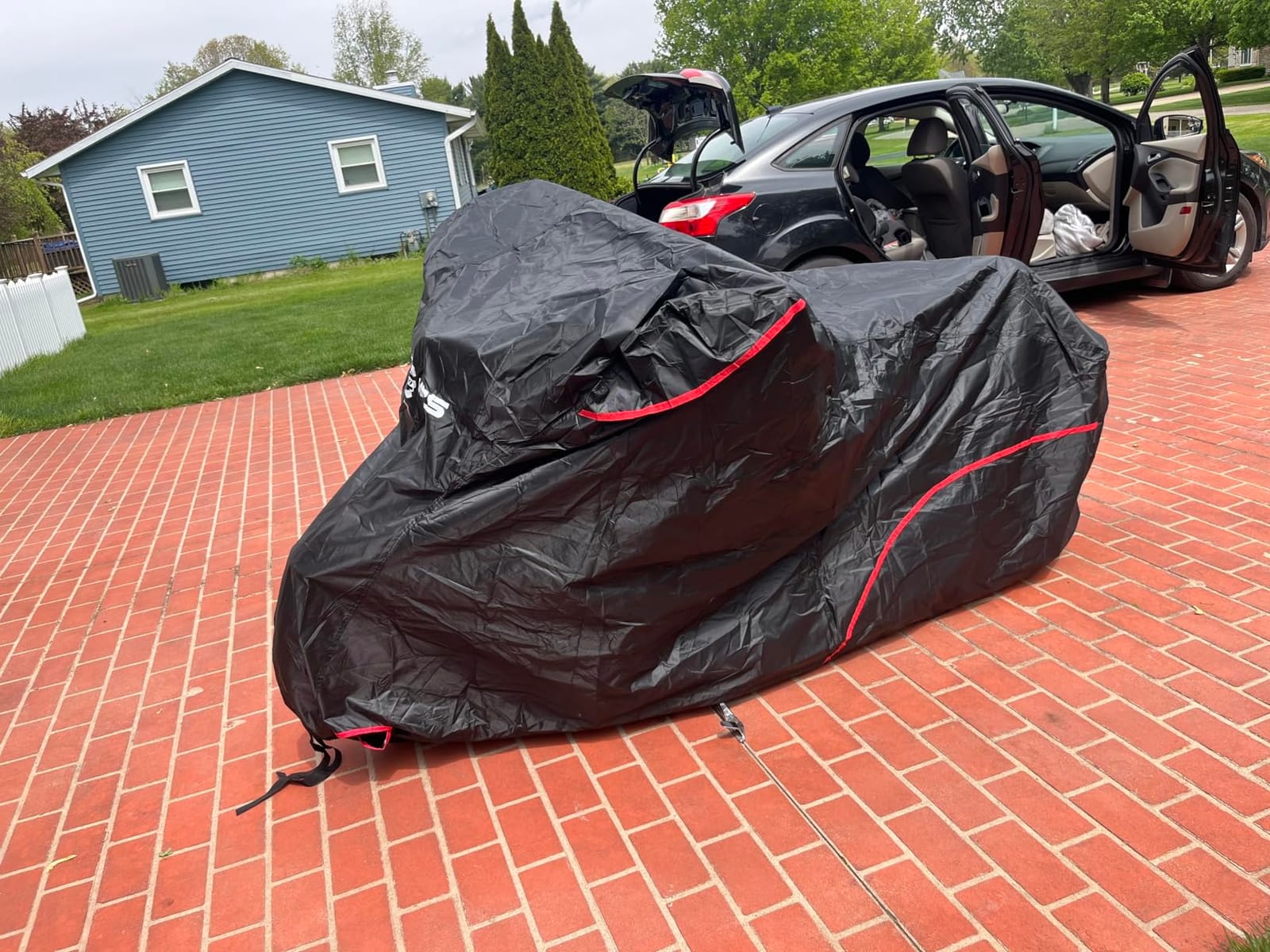 MZS Motorcycle Cover Waterproof Outdoor fits up to 96