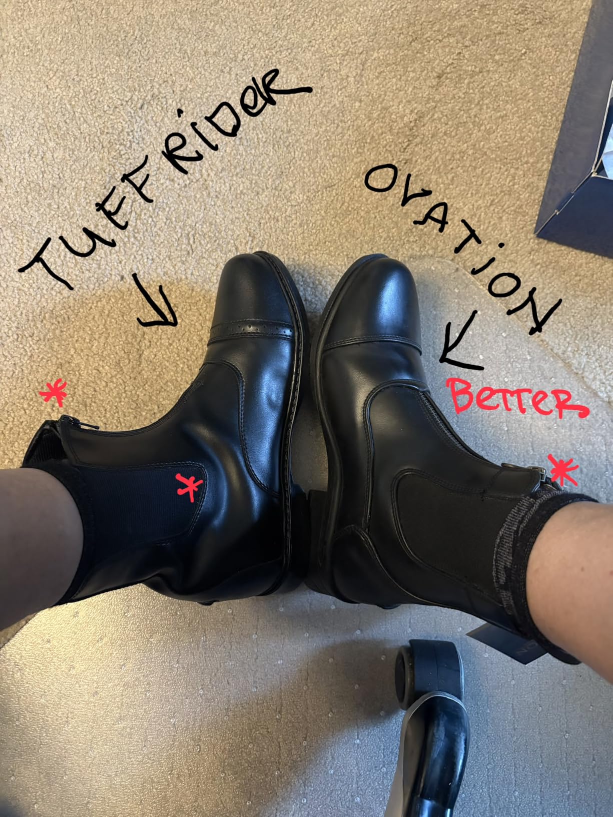 Ovation Women's Lightweight Stylish Equestrian Horse Riding Ankle Length Synthetic Vega Leather Quantum Zip Paddock Boots customer photo 2