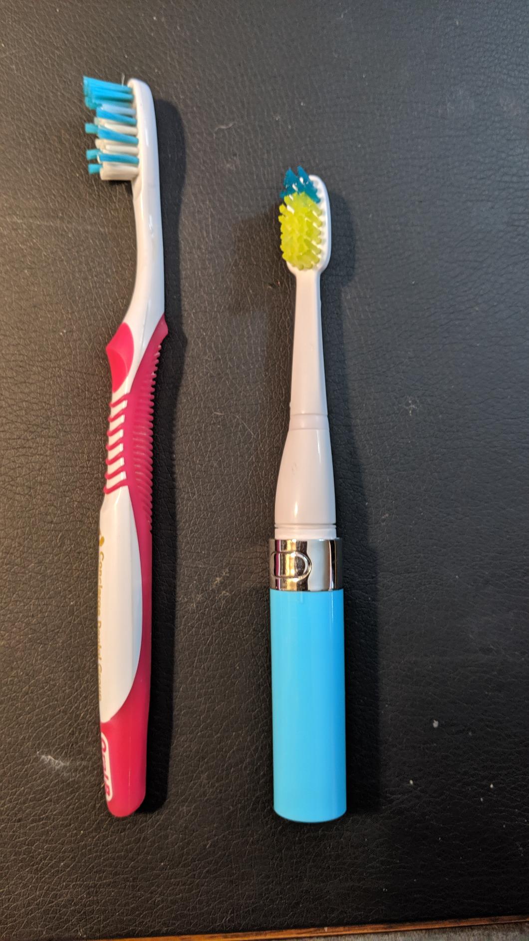 Voom Sonic Electric Toothbrush for Adults – Go 1 Series (Metallic Rose) – 2 Speed – 22,000 Strokes/Minute w/AAA Battery – Bathroom Essentials & Travel Essentials – TSA Approved customer photo 1