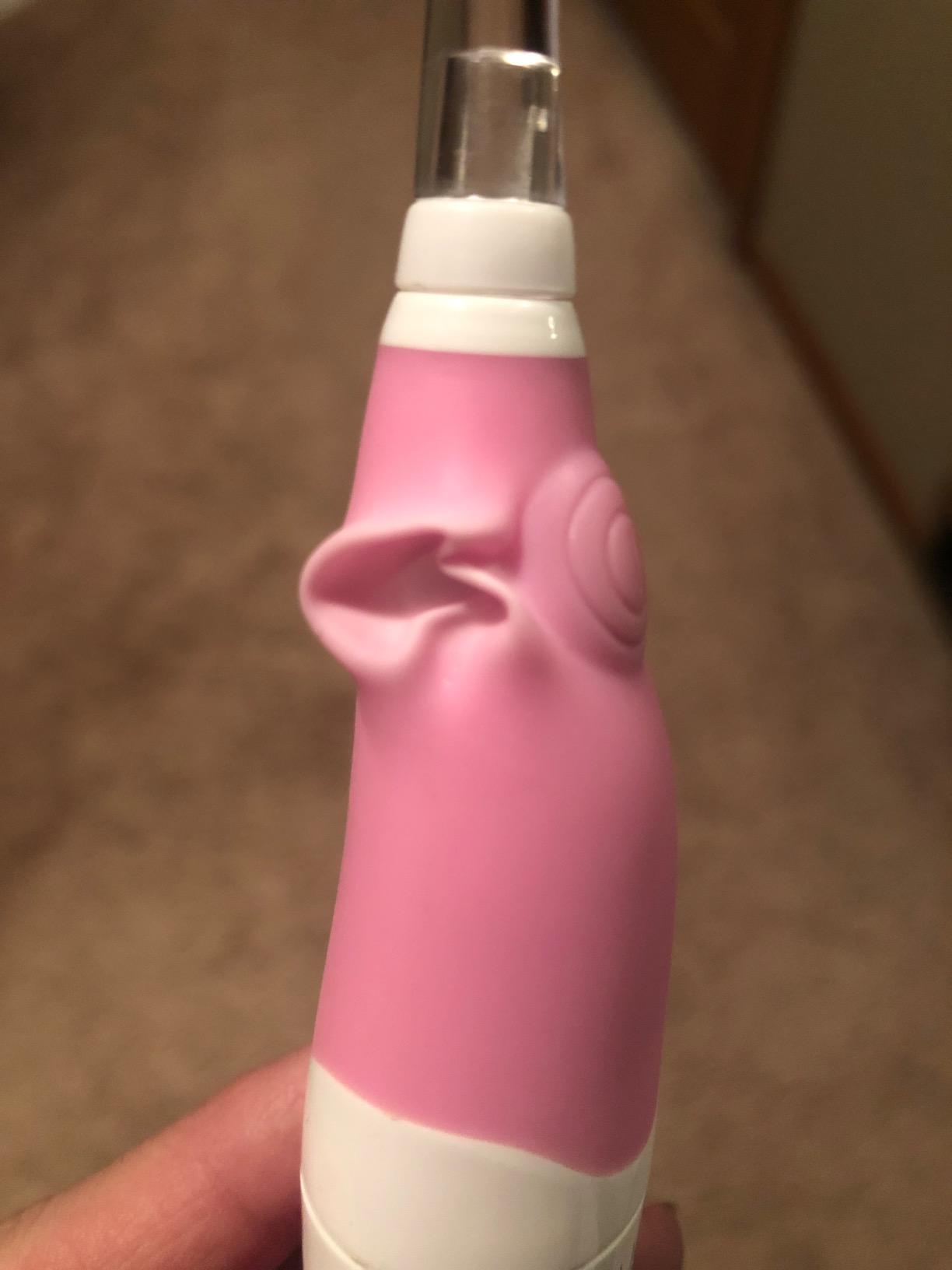 brush-baby BabySonic Infant and Toddler Electric Toothbrush for Ages 0-3 Years - Smart LED Timer and Gentle Vibration Provide a Fun Brushing Experience - Includes 2 Sensitive Brush Heads (Pink) customer photo 1