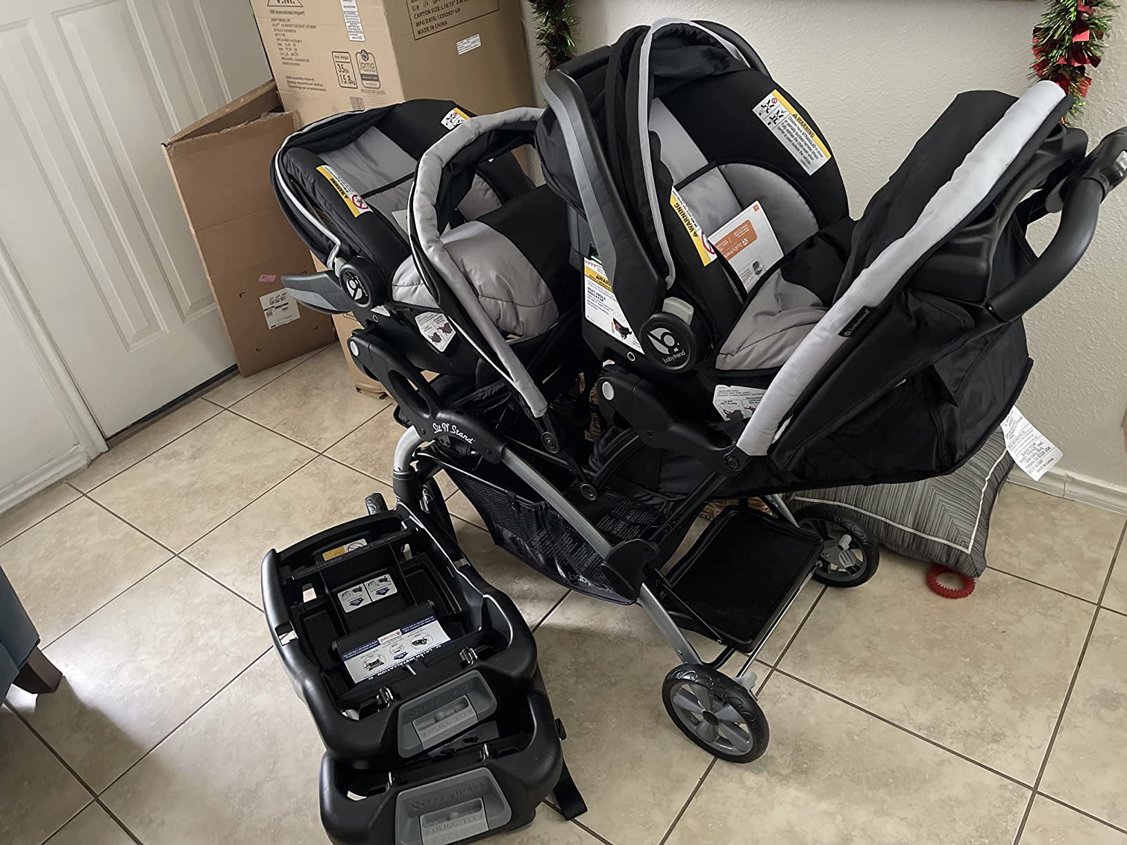 Baby Trend Infant/Toddler Double Stroller & 2 Car Seats, 3 Pc Set, Magnolia customer photo 2